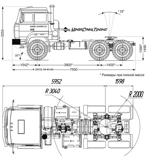 Ural-44202 dimensions
