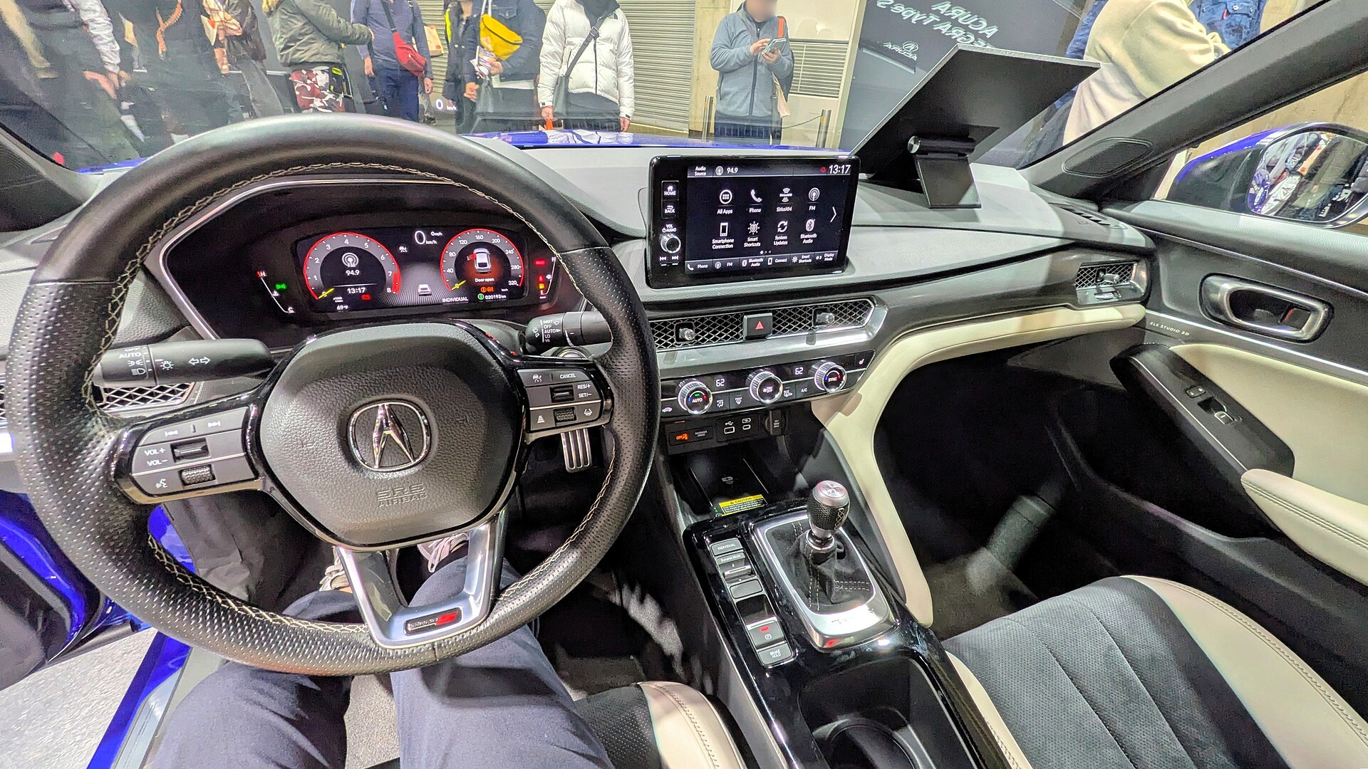 Interior of the Acura Integra Type S with manual gear lever