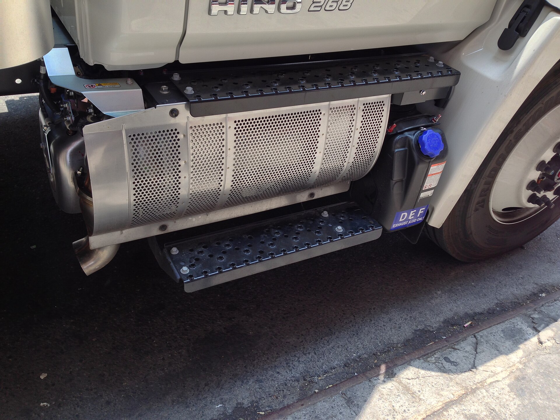 SCR exhaust aftertreatment unit of a Hino truck