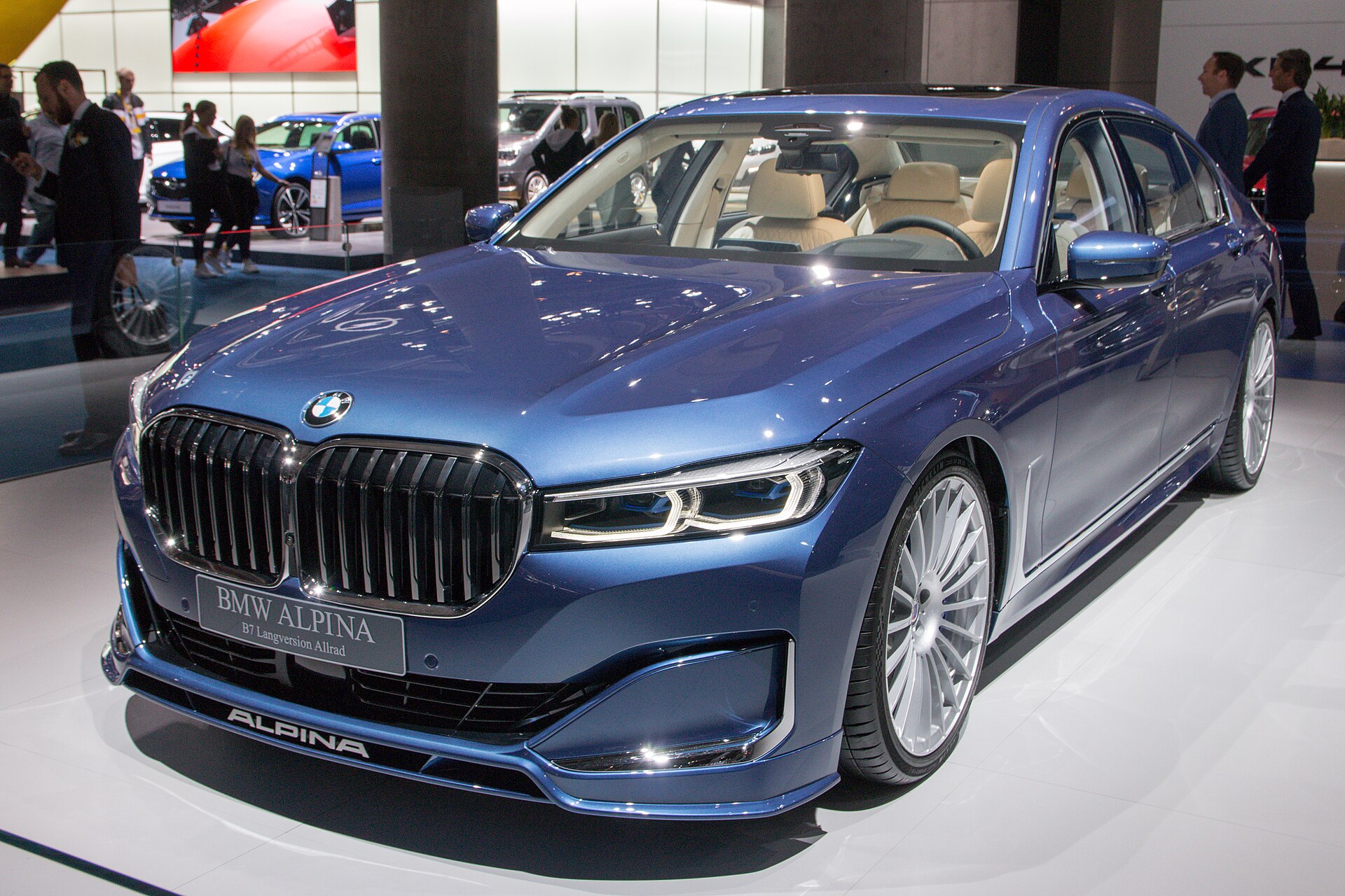 Alpina B7 long-wheelbase saloon at a motor show