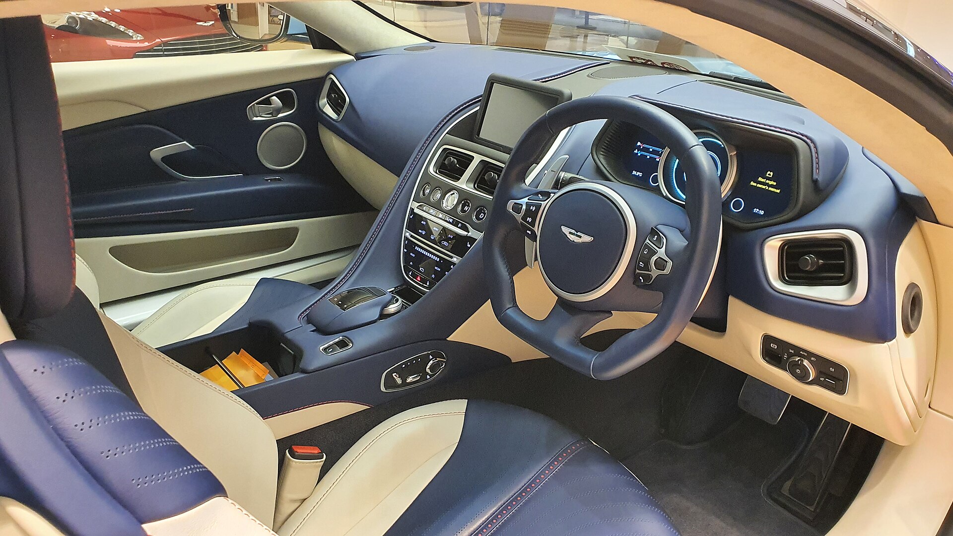 Aston Martin DB11 interior, dashboard and steering wheel