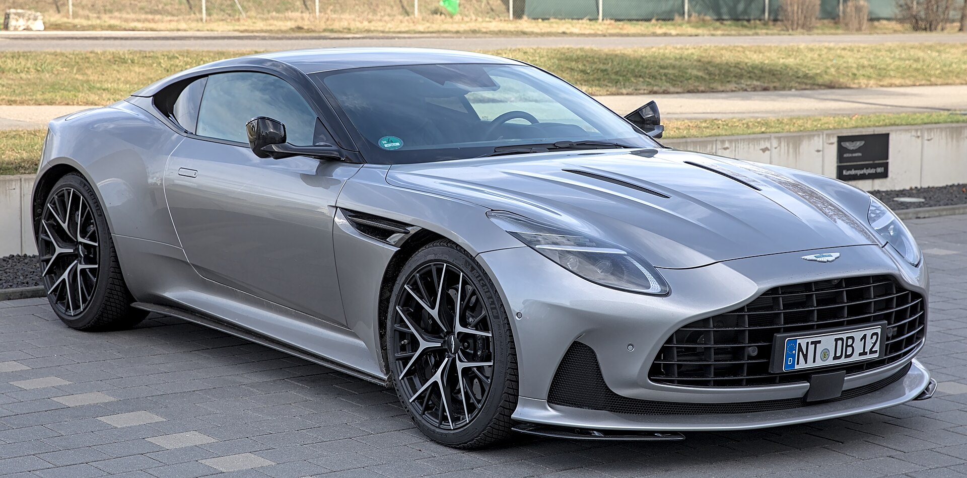 Aston Martin DB12 front view with large grille