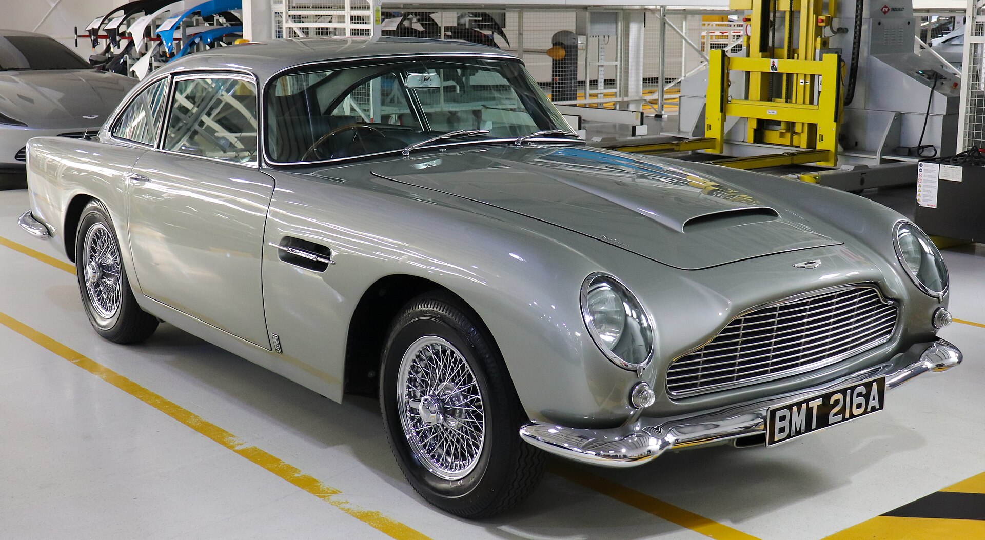 Aston Martin DB5 front view with covered headlights