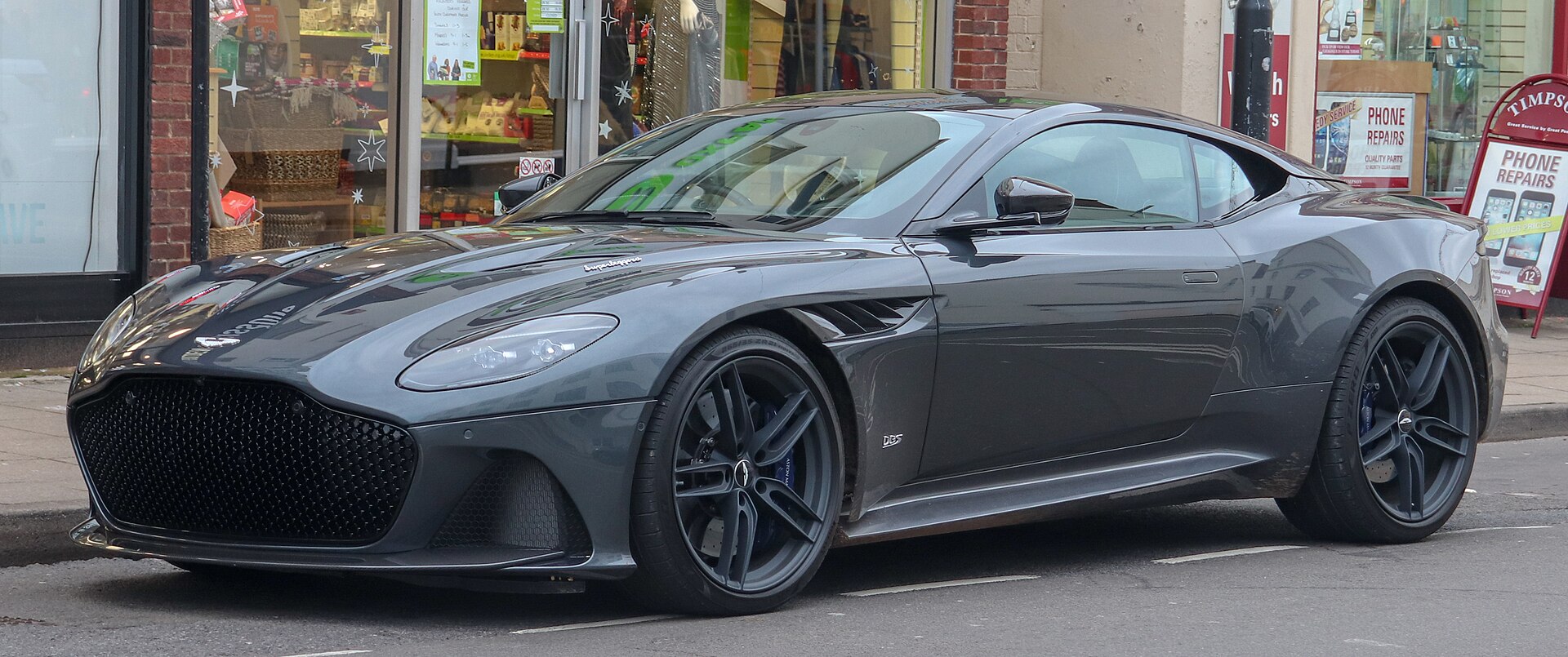 Aston Martin DBS Superleggera front view with large grille