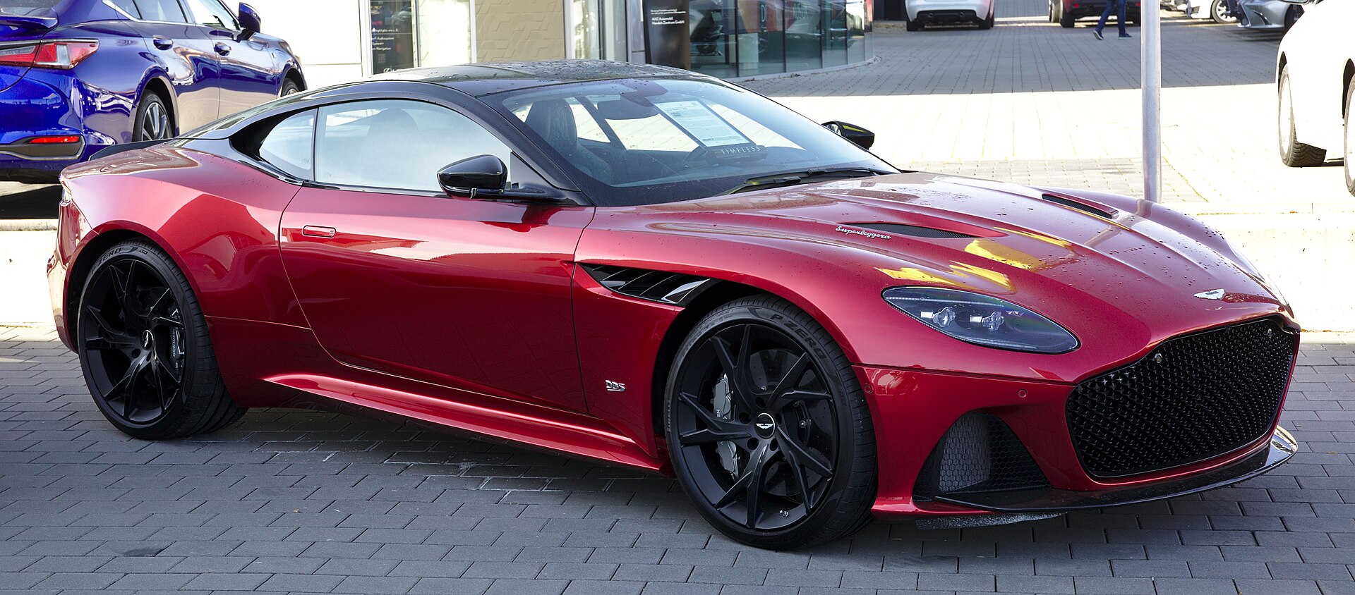Aston Martin DBS Superleggera parked, side view