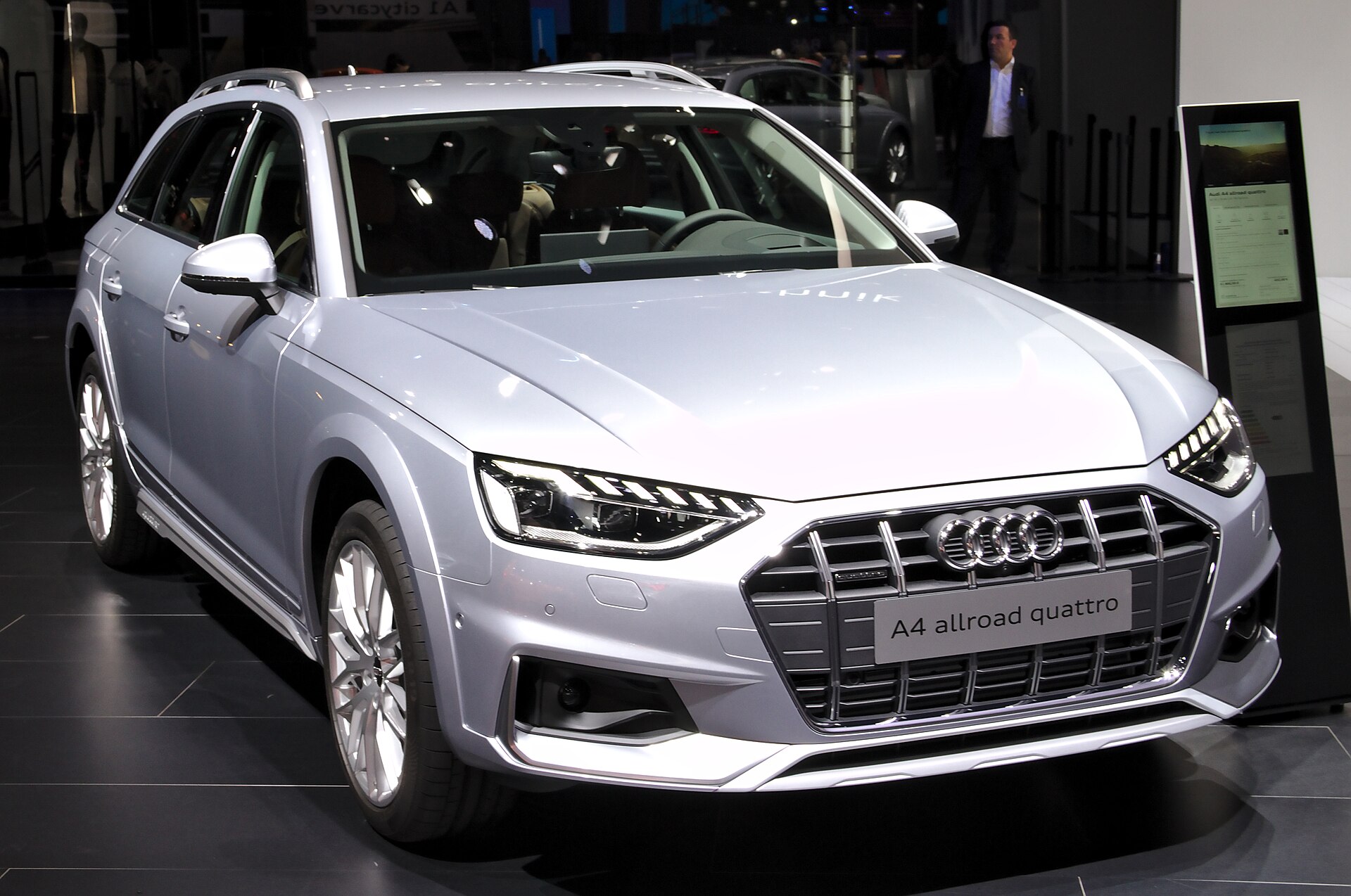 Audi A4 allroad quattro B9 estate, front three-quarter view