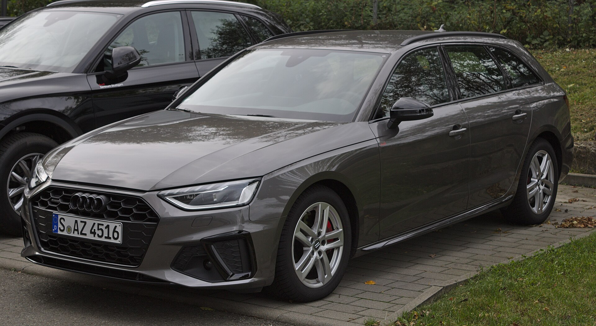 Audi A4 Avant B9 estate, front three-quarter view