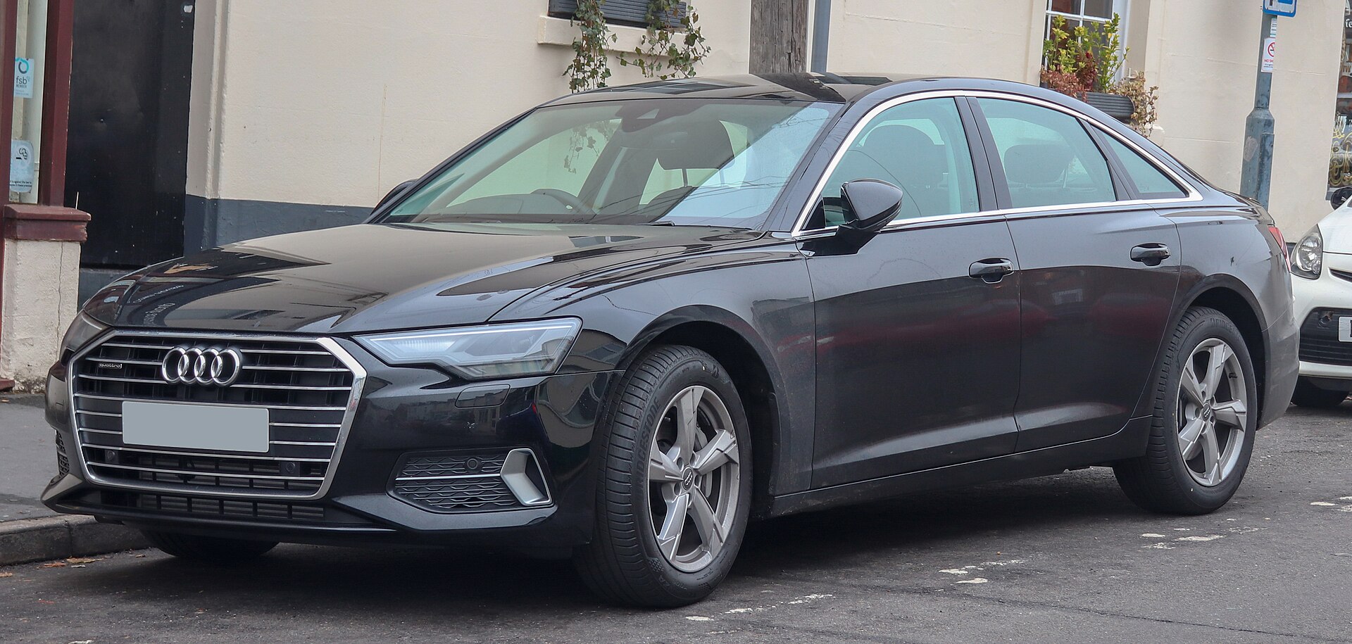Audi A6 C8 saloon, front three-quarter view