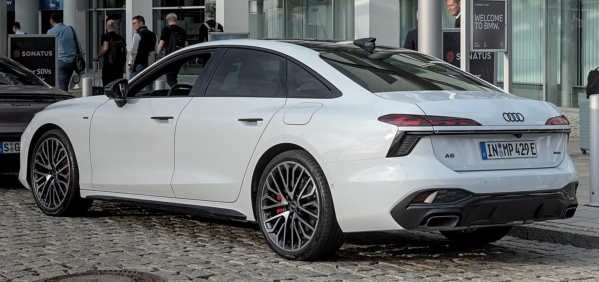 Audi A6 C9 saloon at a motor show