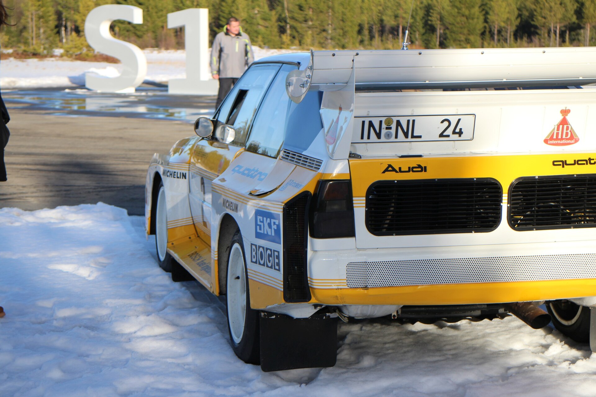 Audi Sport quattro S1 E2 rally car, side view