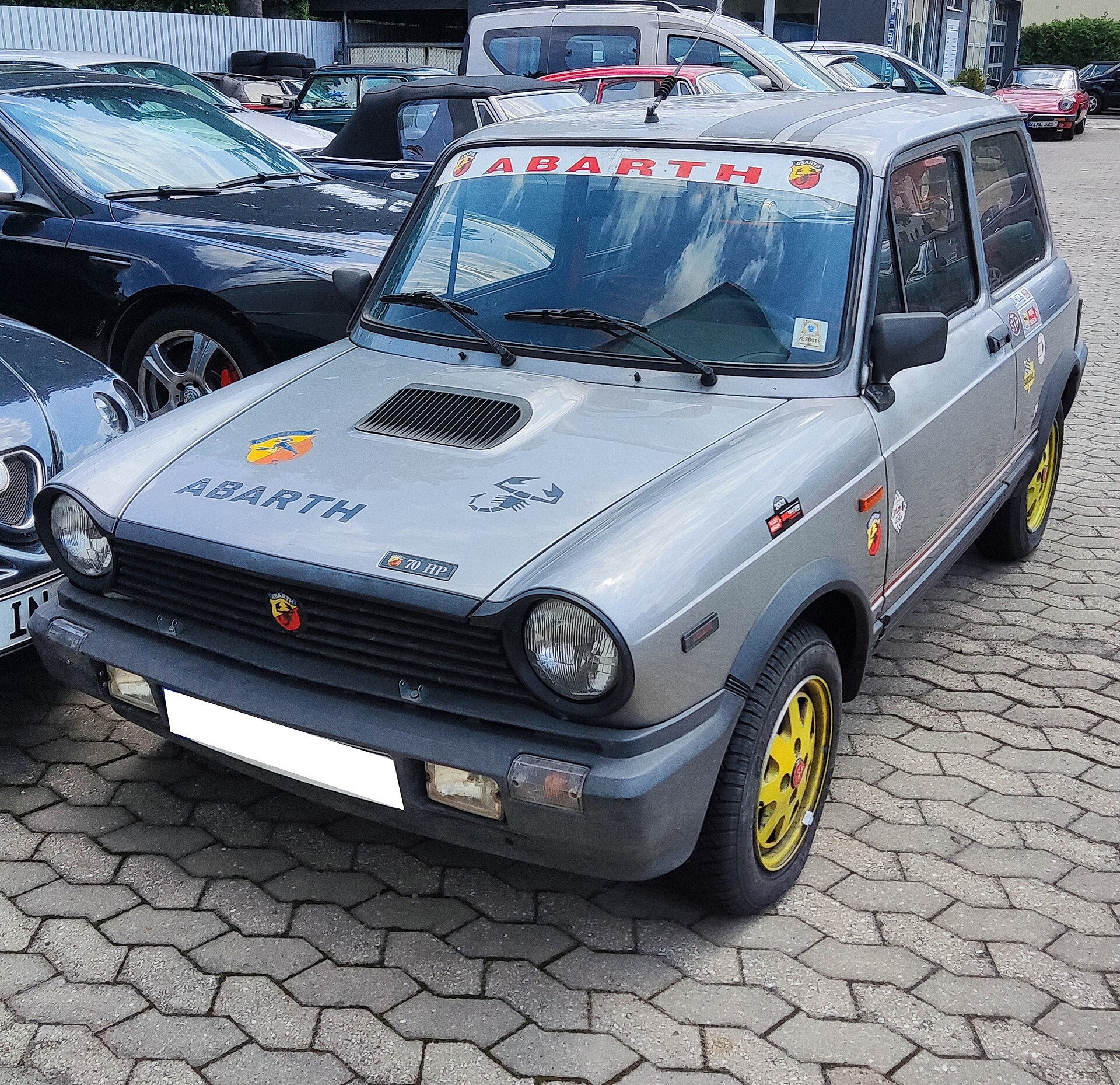 Front of a Lancia-badged A112 Abarth