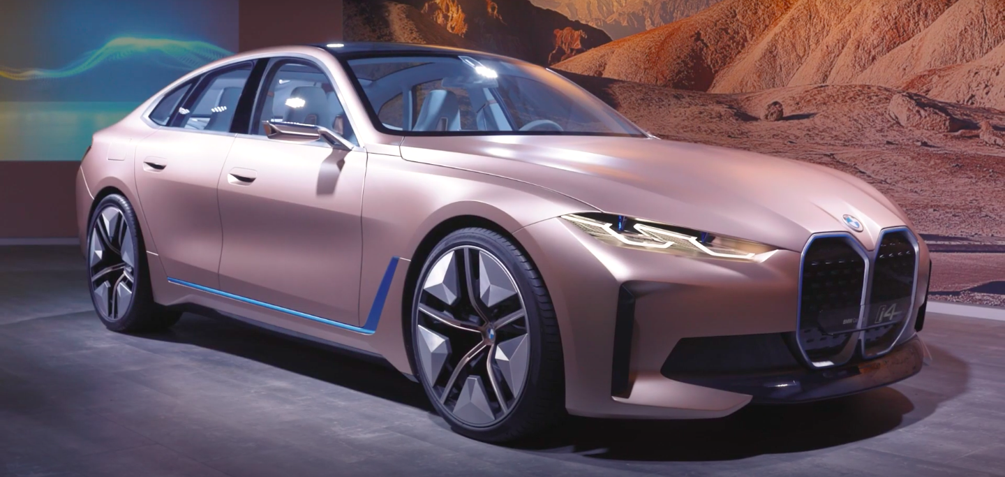 BMW Concept i4 show car, front three-quarter view