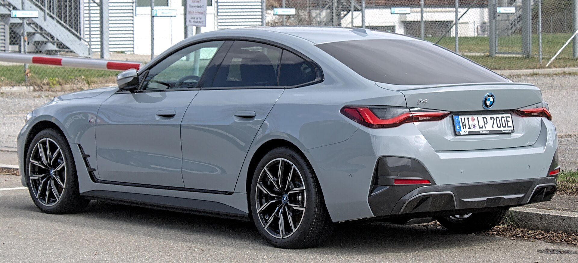 BMW i4, rear three-quarter view