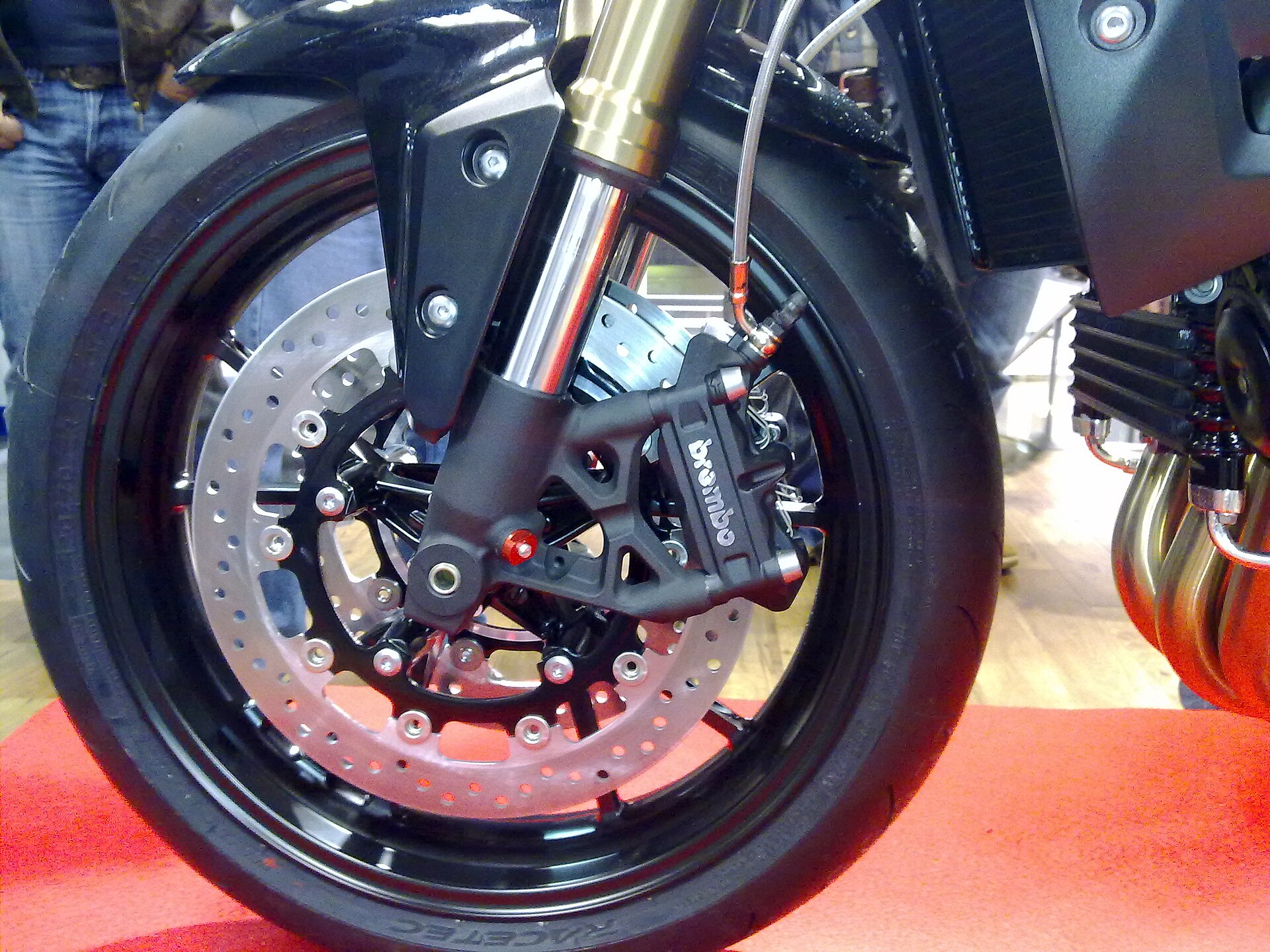 Brake disc and red caliper