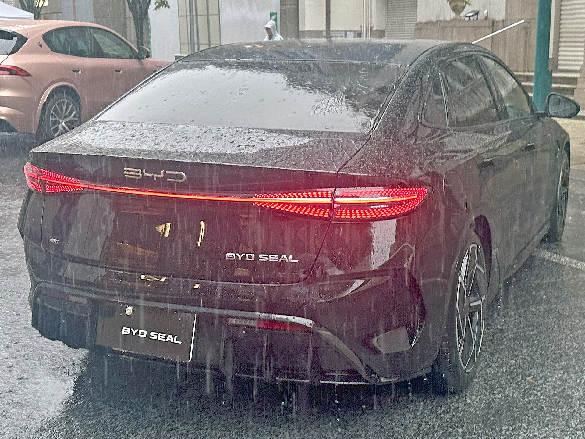 BYD Seal saloon, rear view