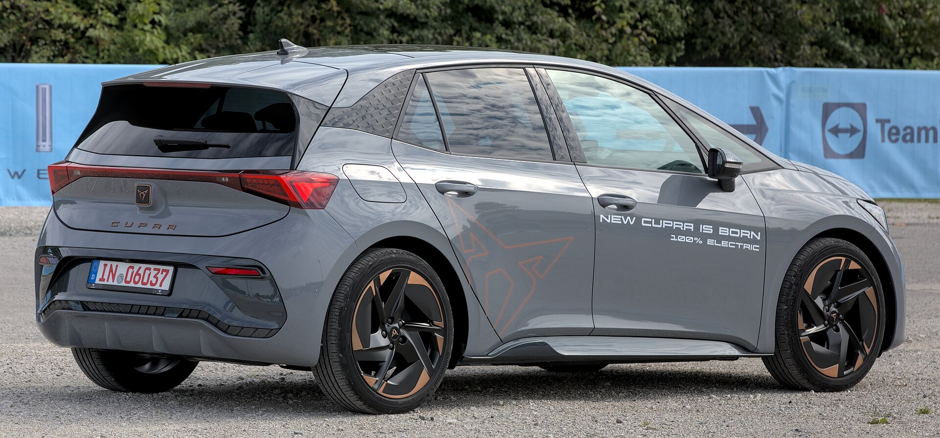 Cupra Born at a motor show