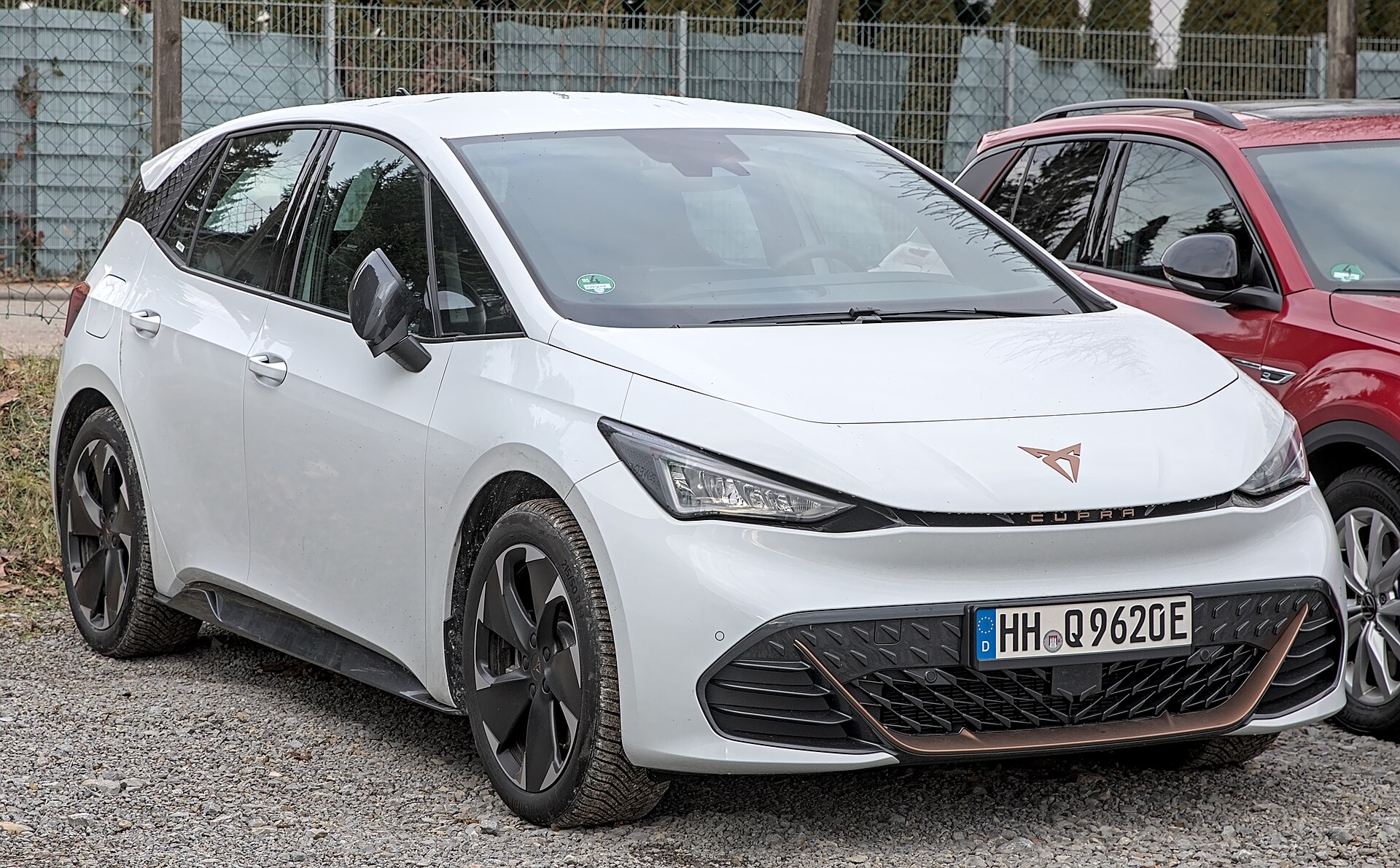 Cupra Born electric hatchback at a motor show