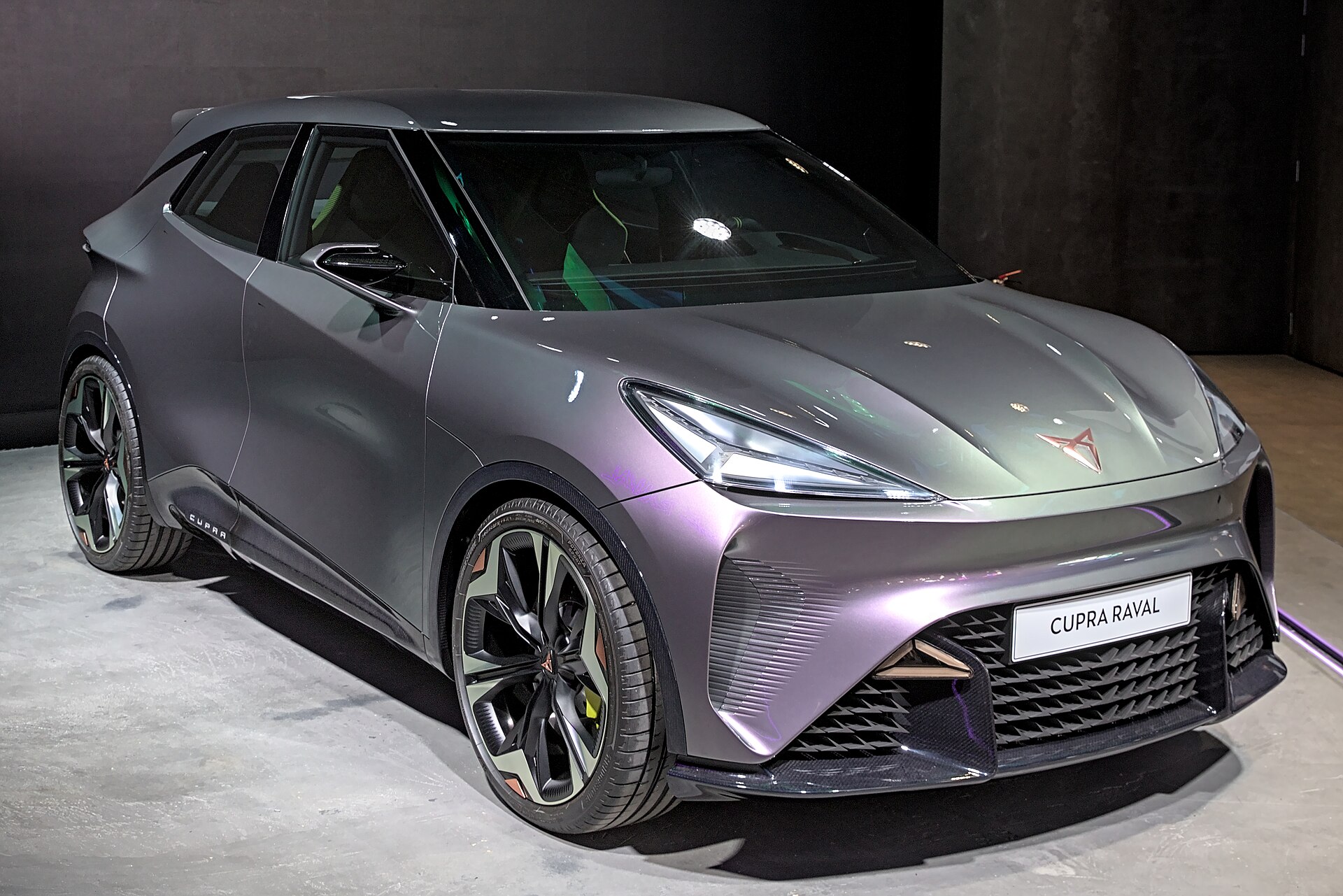 Cupra Raval concept hatchback at the IAA show in Munich, 2023