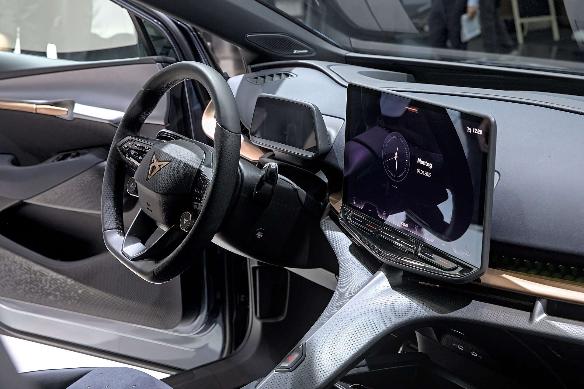 Cupra Tavascan production car at a motor show
