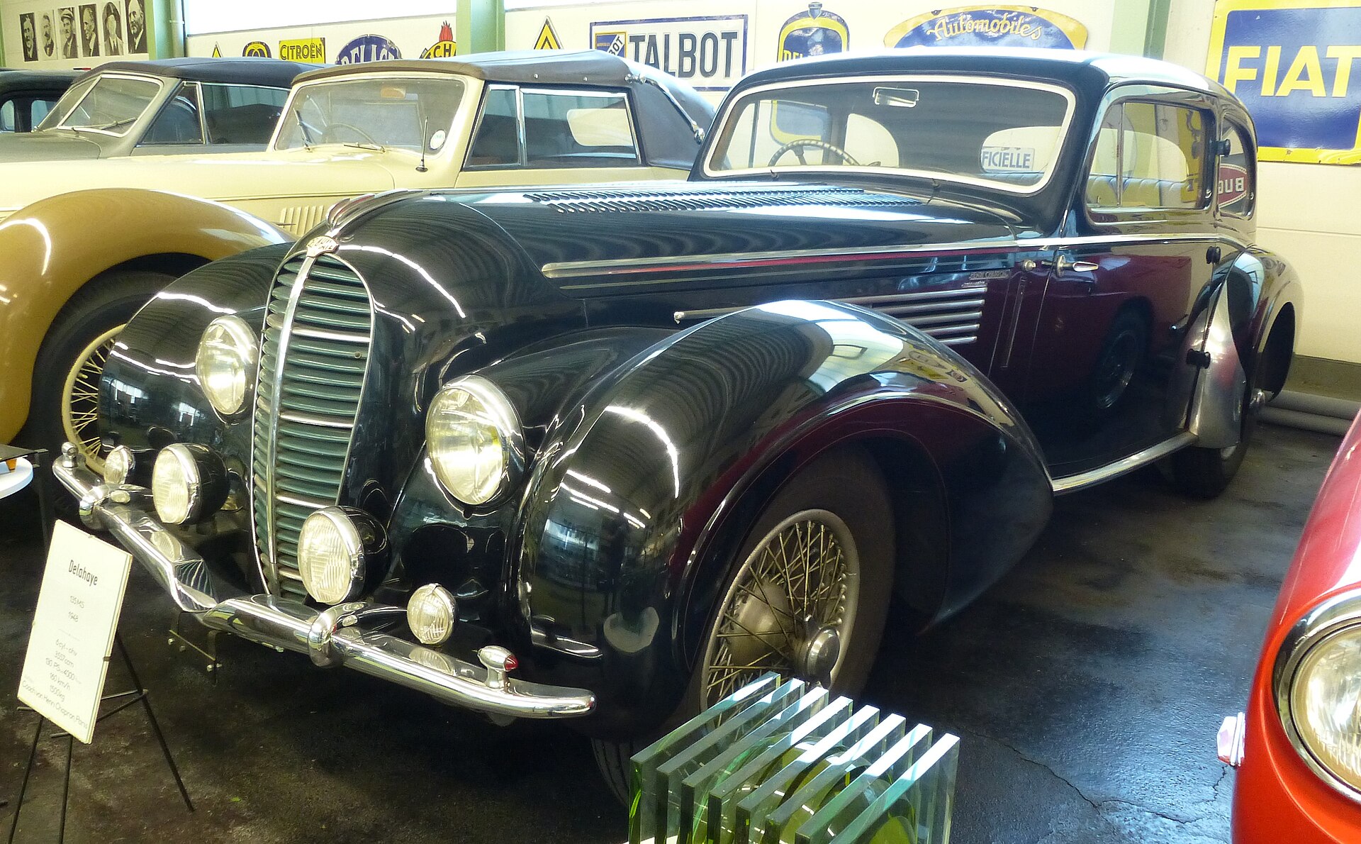 Delahaye 135 MS by Chapron on display in a museum