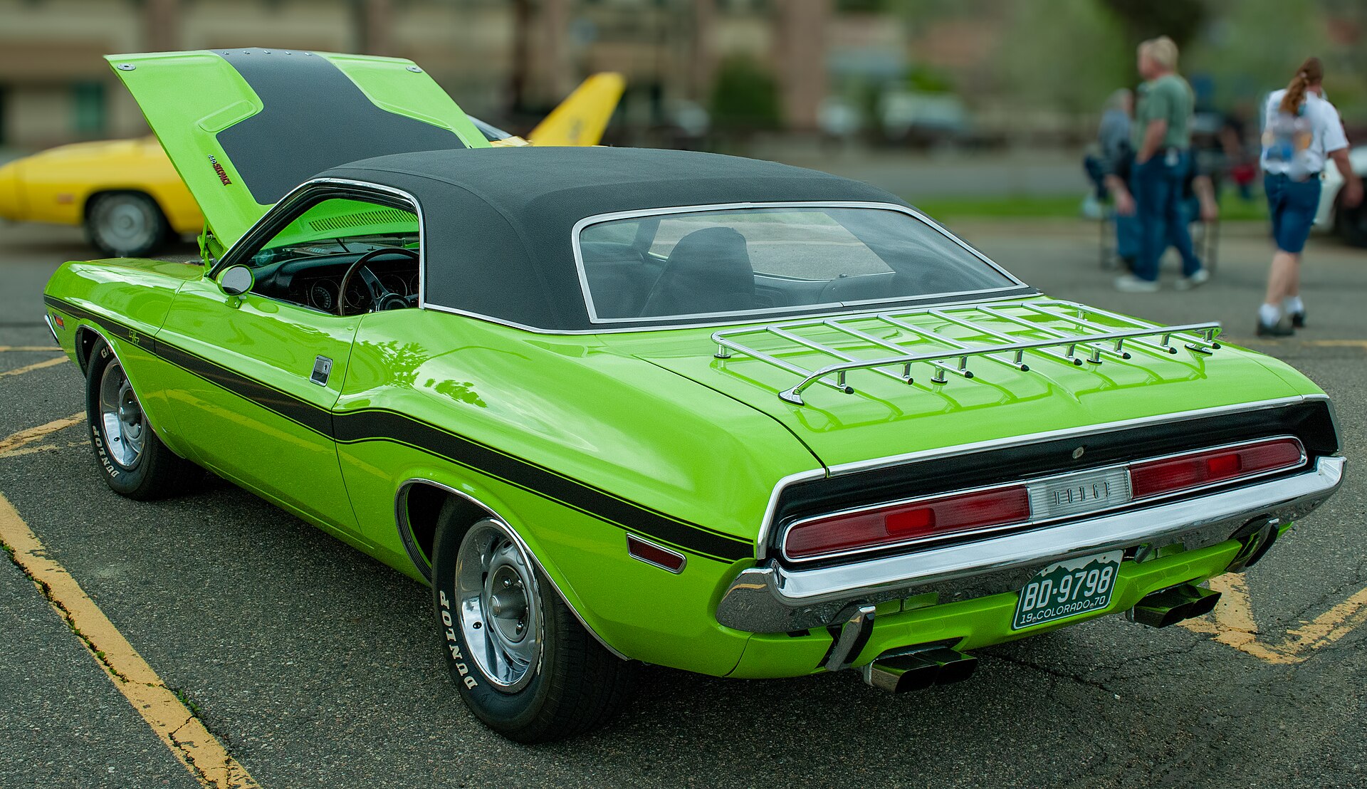 Green 1970 Dodge Challenger, side view