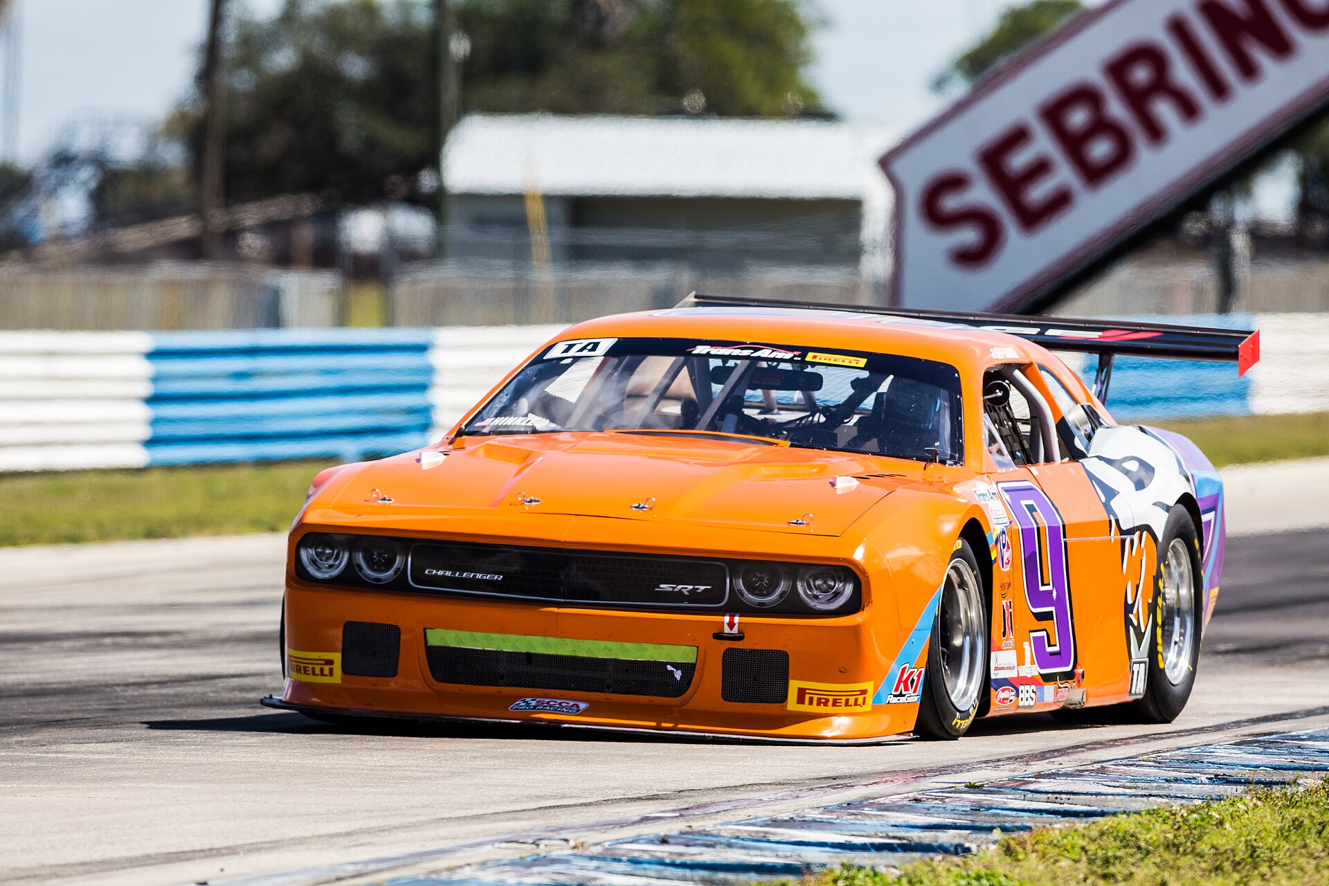 Dodge Challenger race car on track