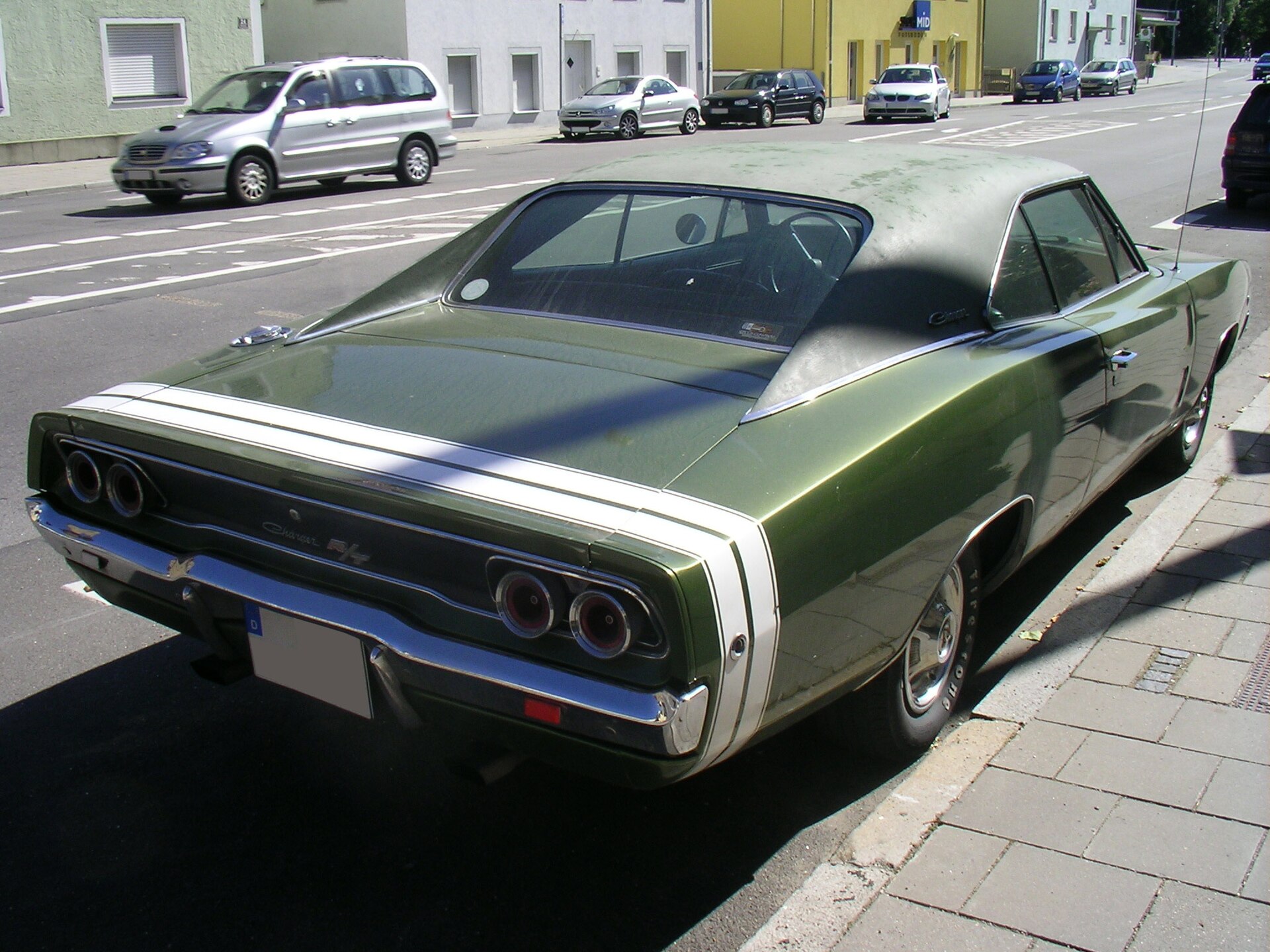 Rear view of a 1968 Dodge Charger R/T