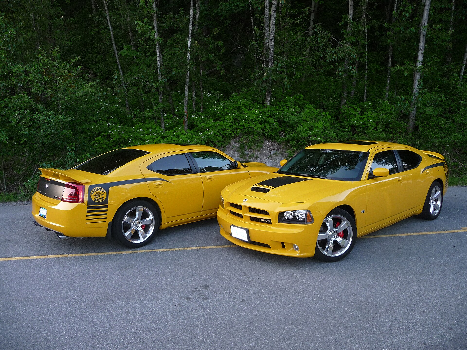 Yellow 2007 Dodge Charger SRT8 Super Bee sedan