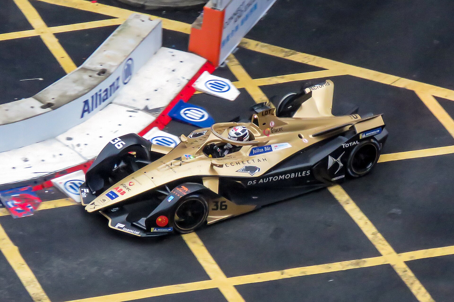 DS Techeetah Formula E car on a street circuit