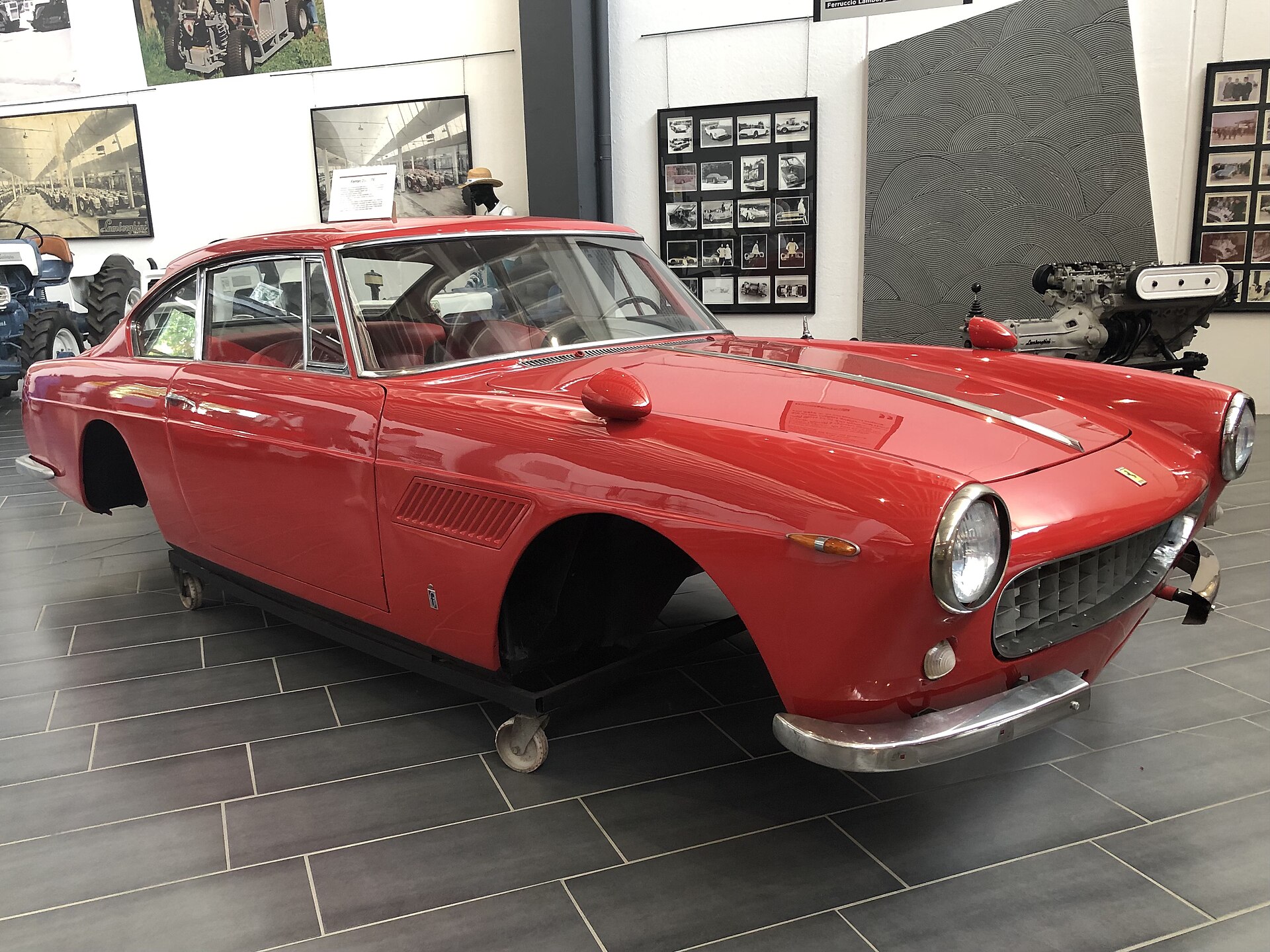 Ferrari 250 GTE owned by Ferruccio Lamborghini, museum display