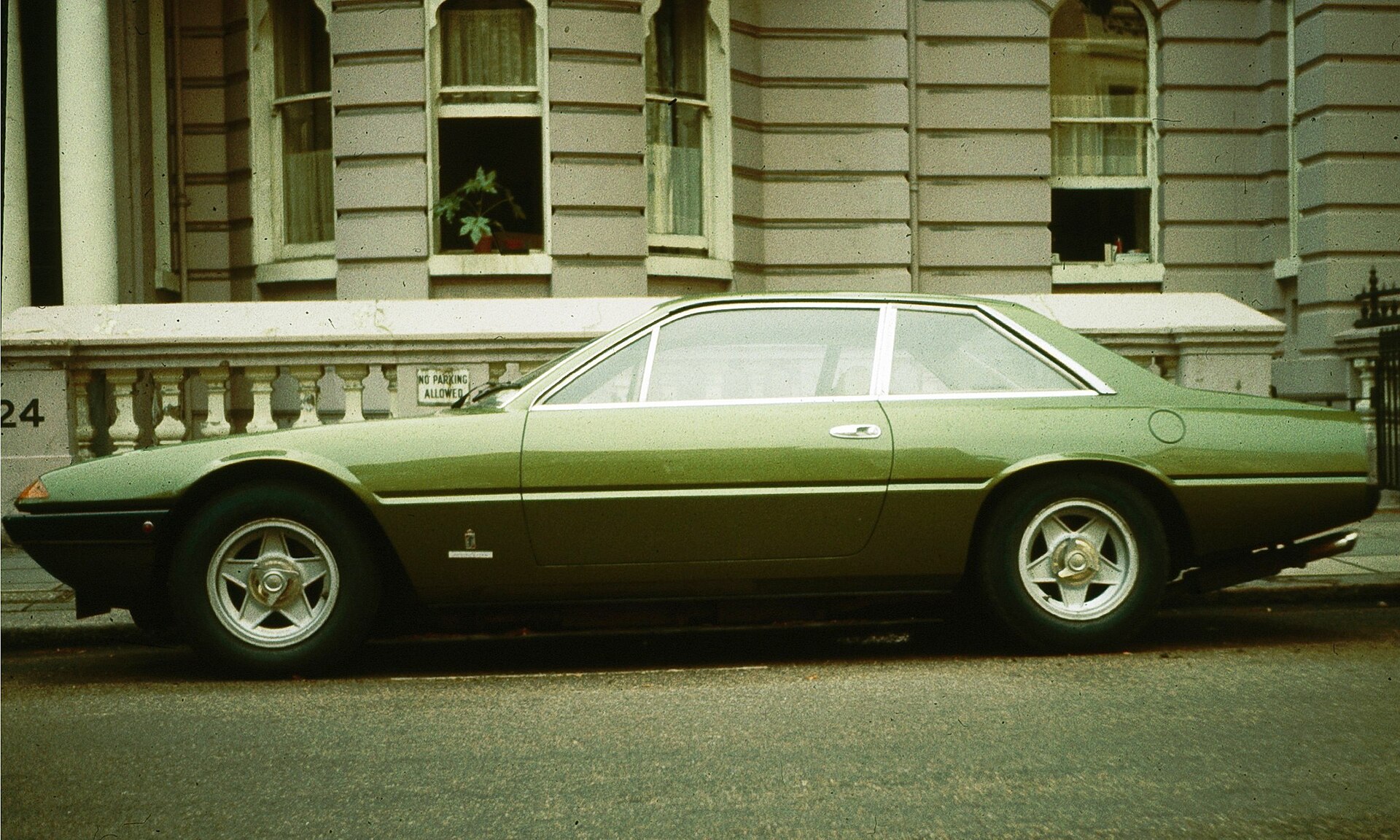 Ferrari 365 GT4 2+2 on a London street in 1974