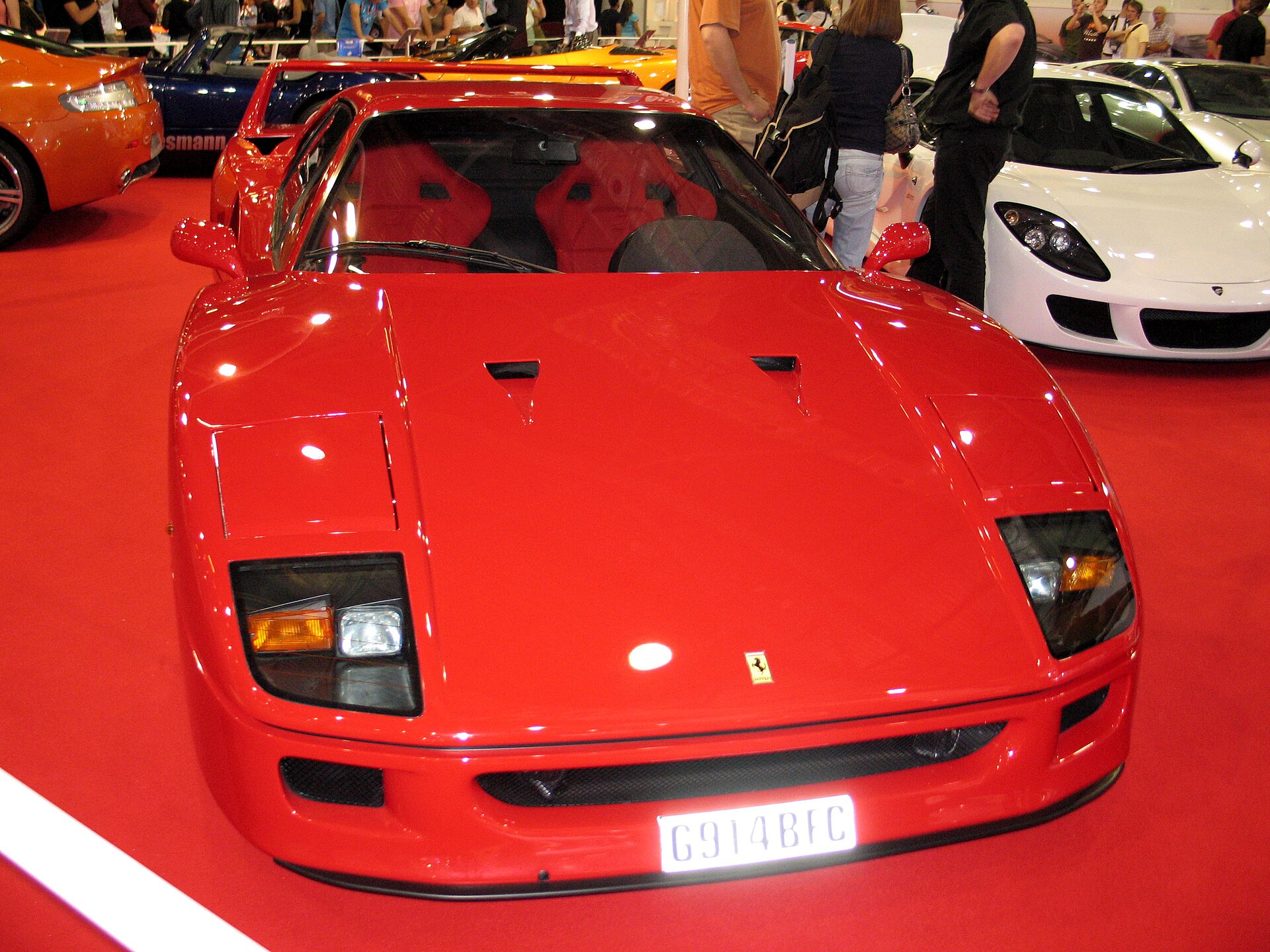 Ferrari F40 on display at a motor show