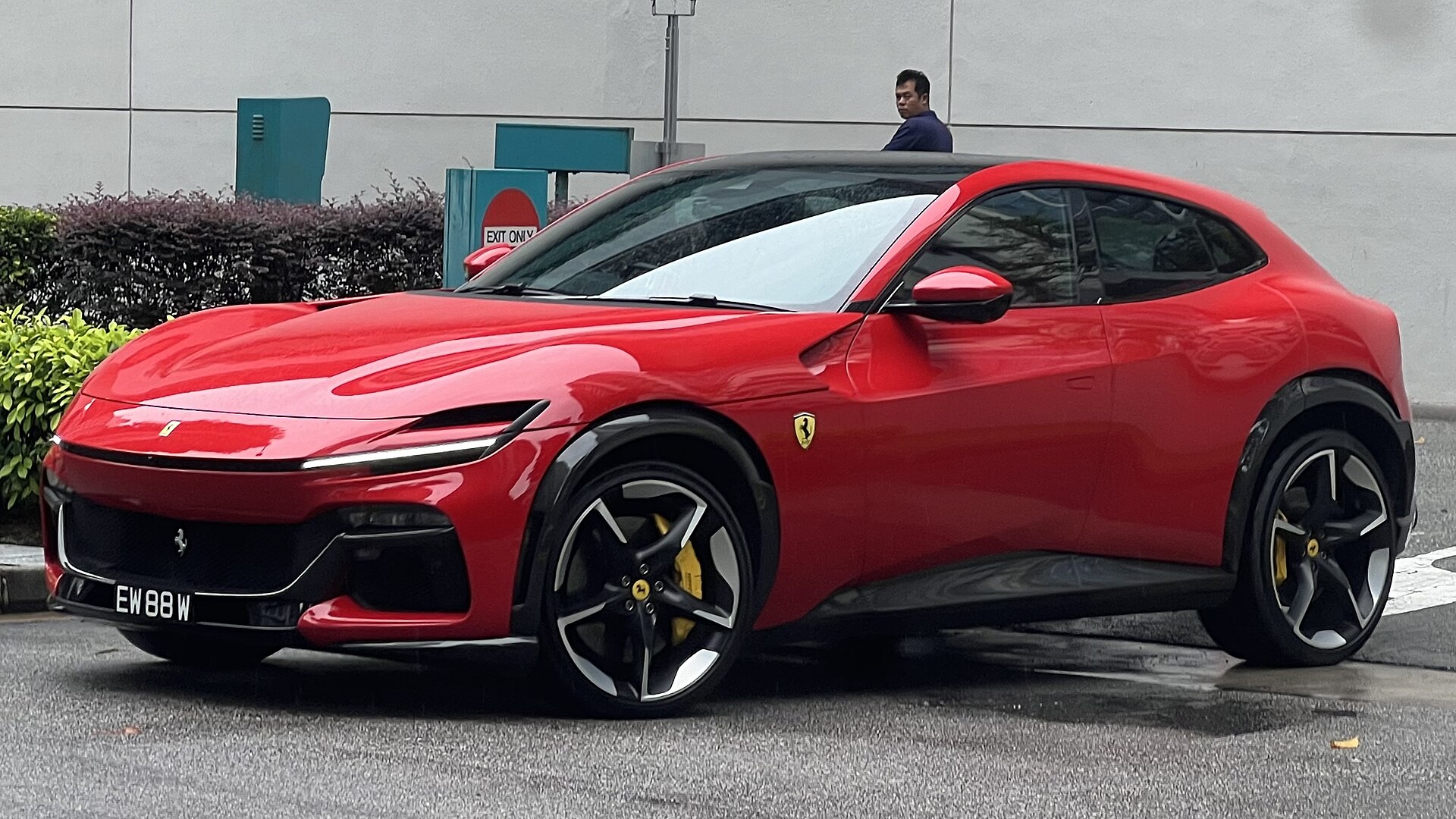 Ferrari Purosangue on a street in Singapore