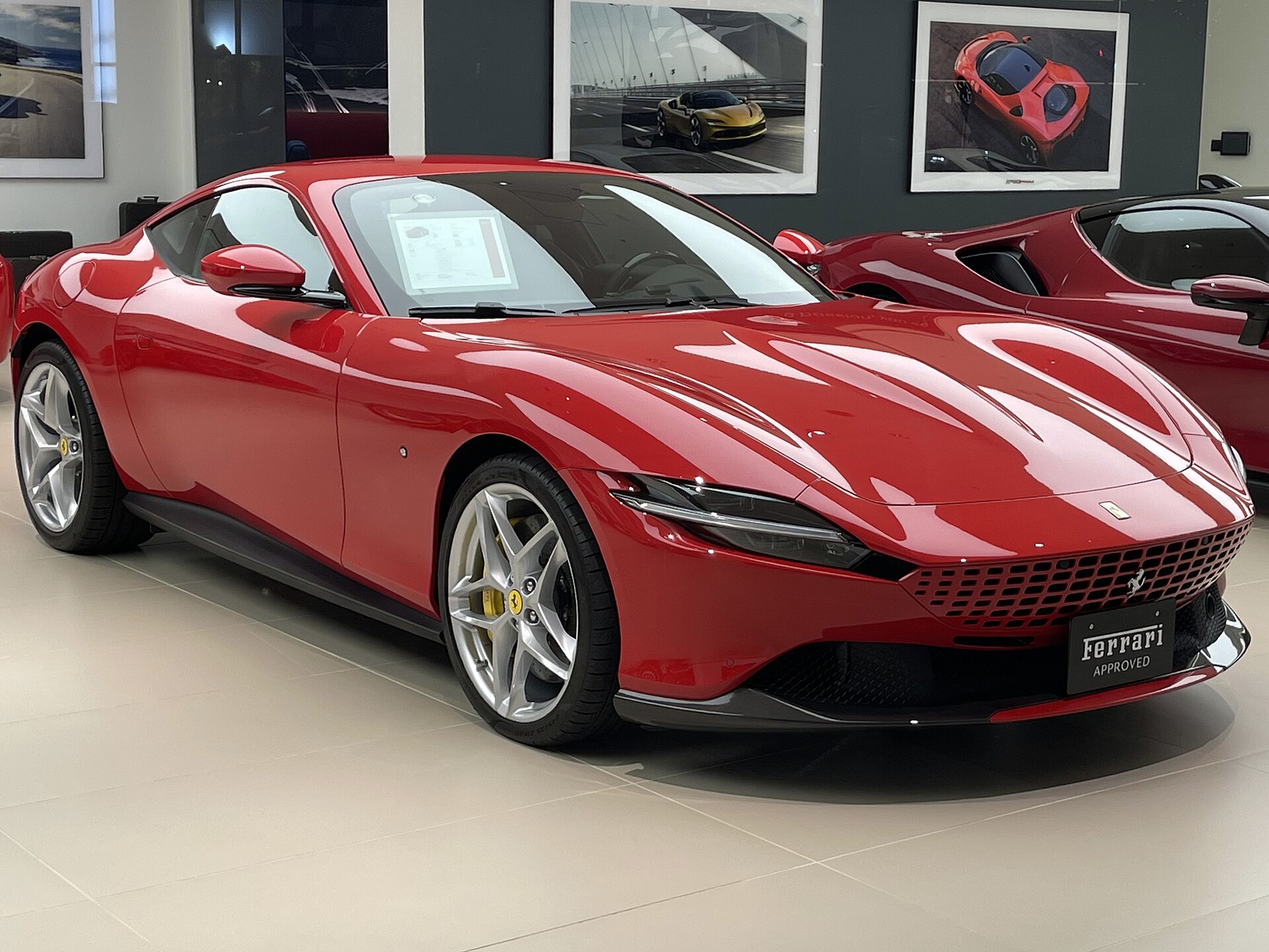 Red Ferrari Roma, side view