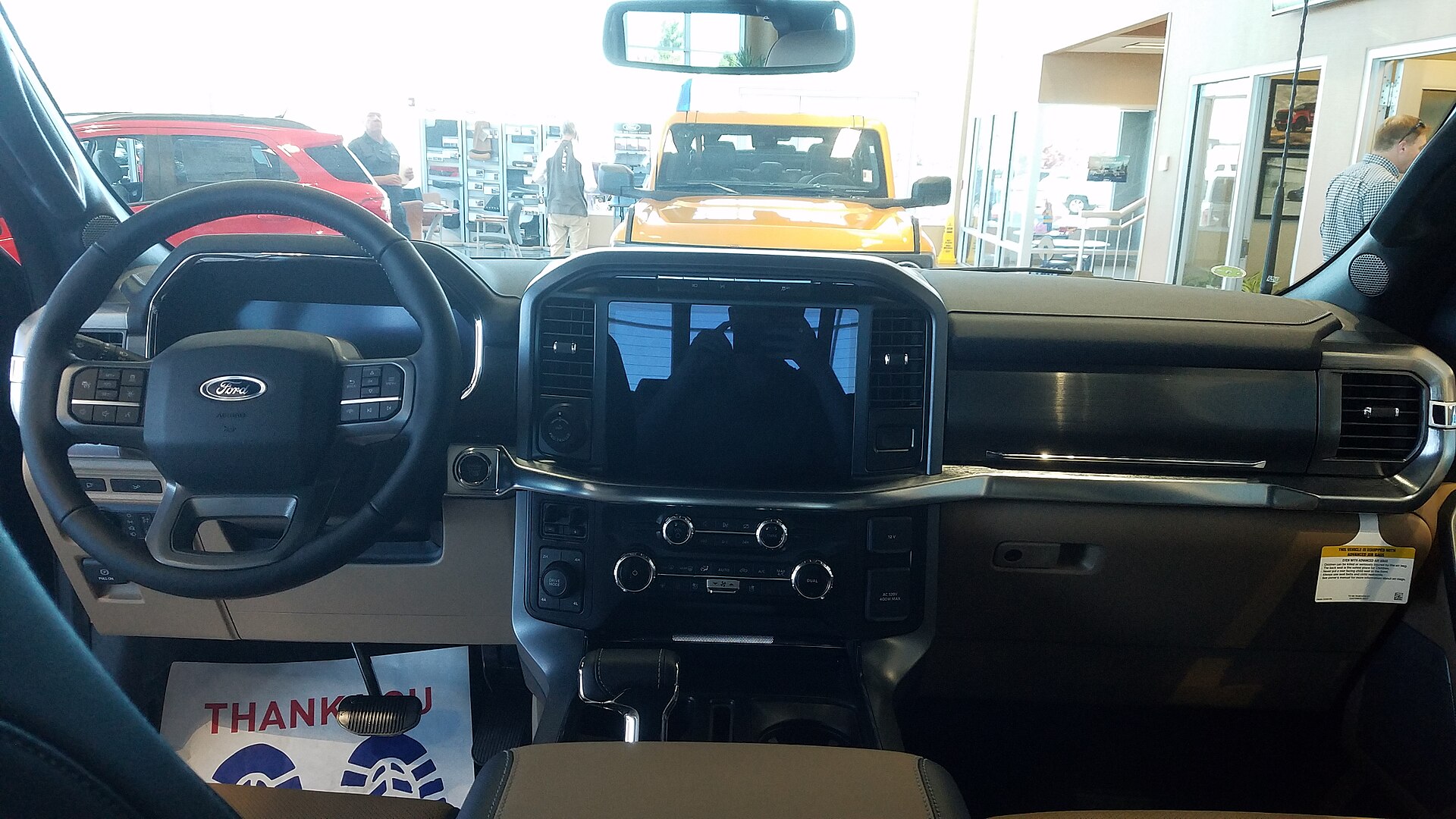Interior of a 2022 Ford F-150 with dashboard and centre screen