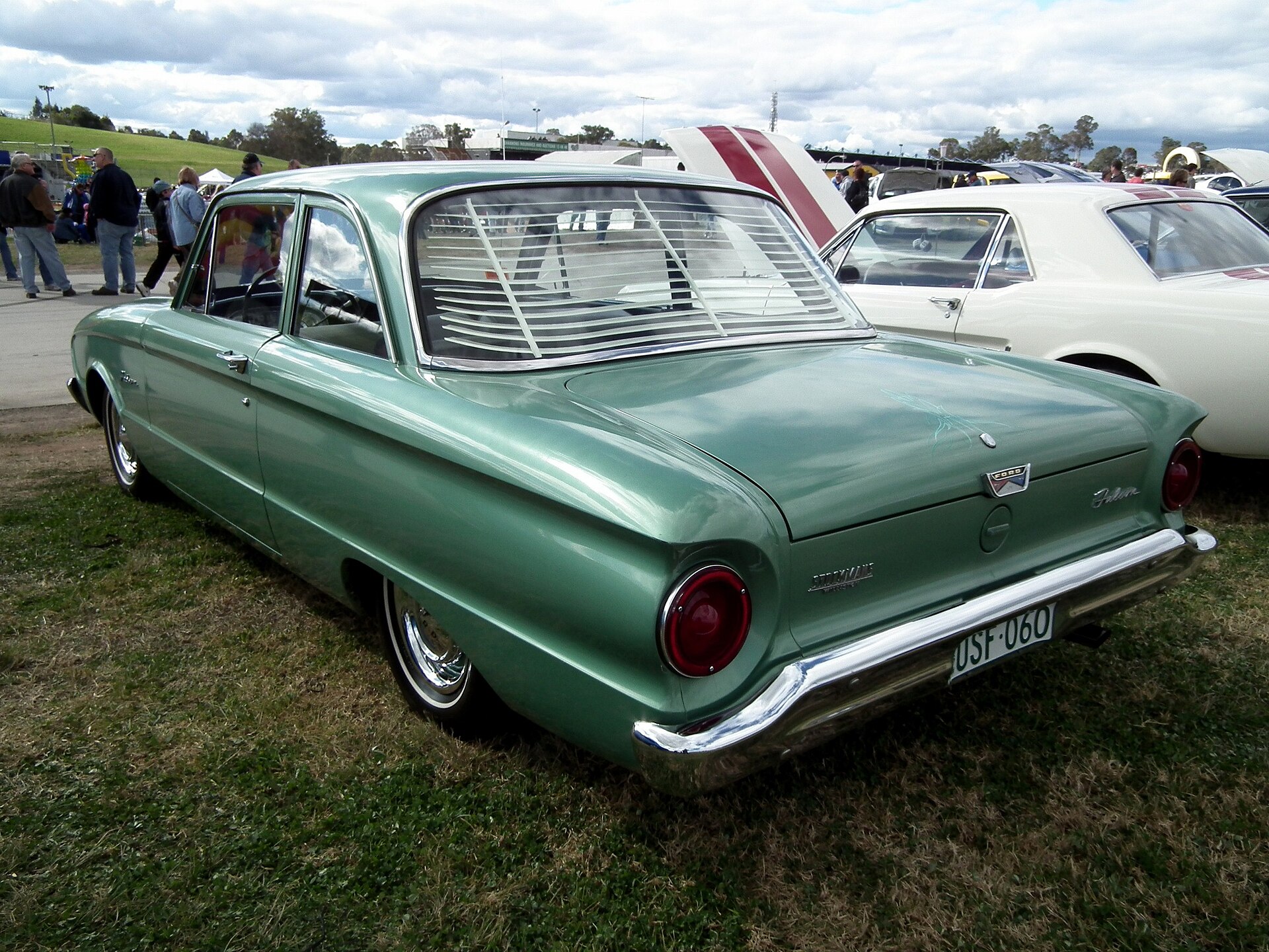 Rear view of a 1960 Ford Falcon sedan