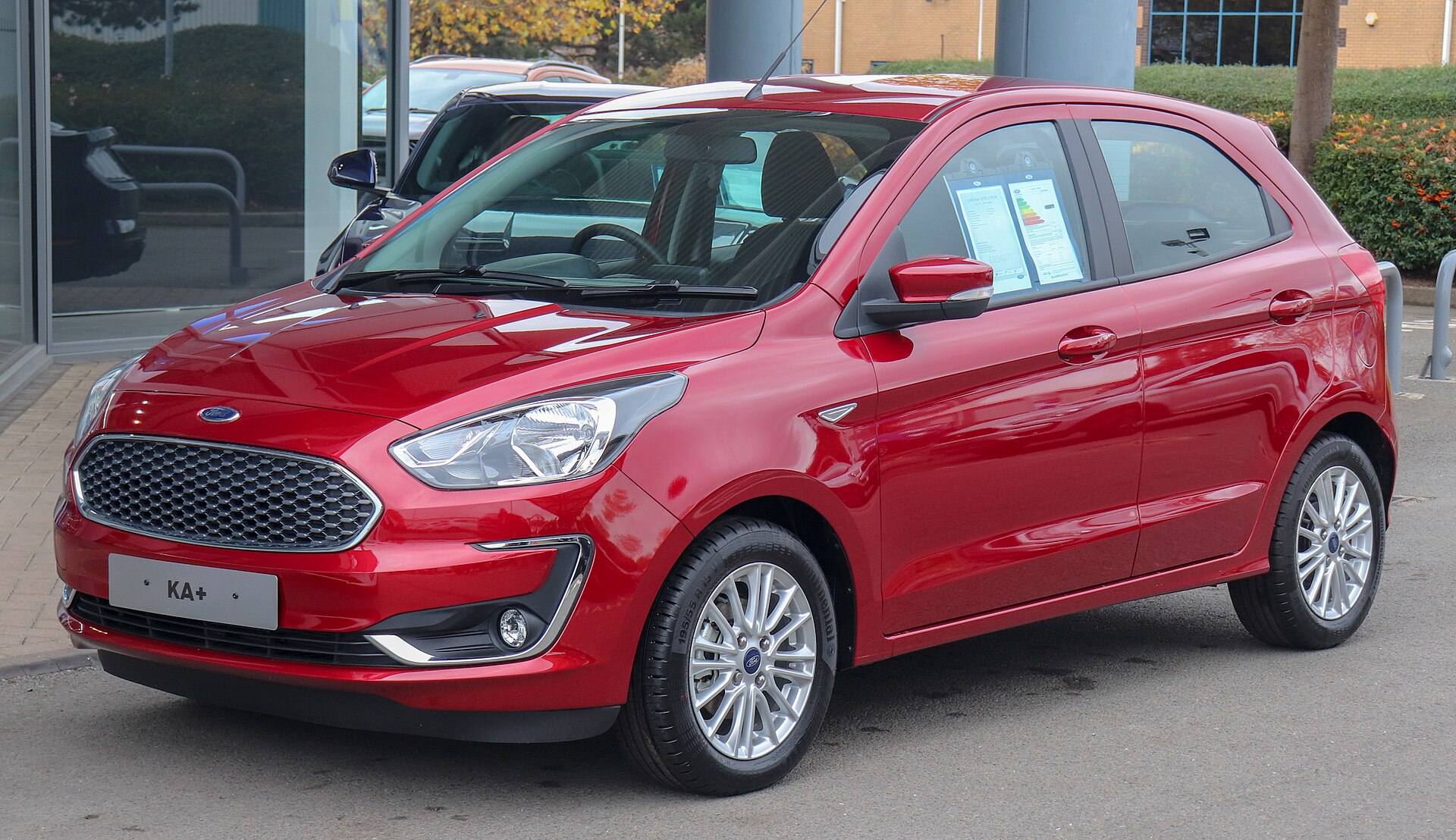 Ford Ka+ five-door hatchback, front three-quarter view