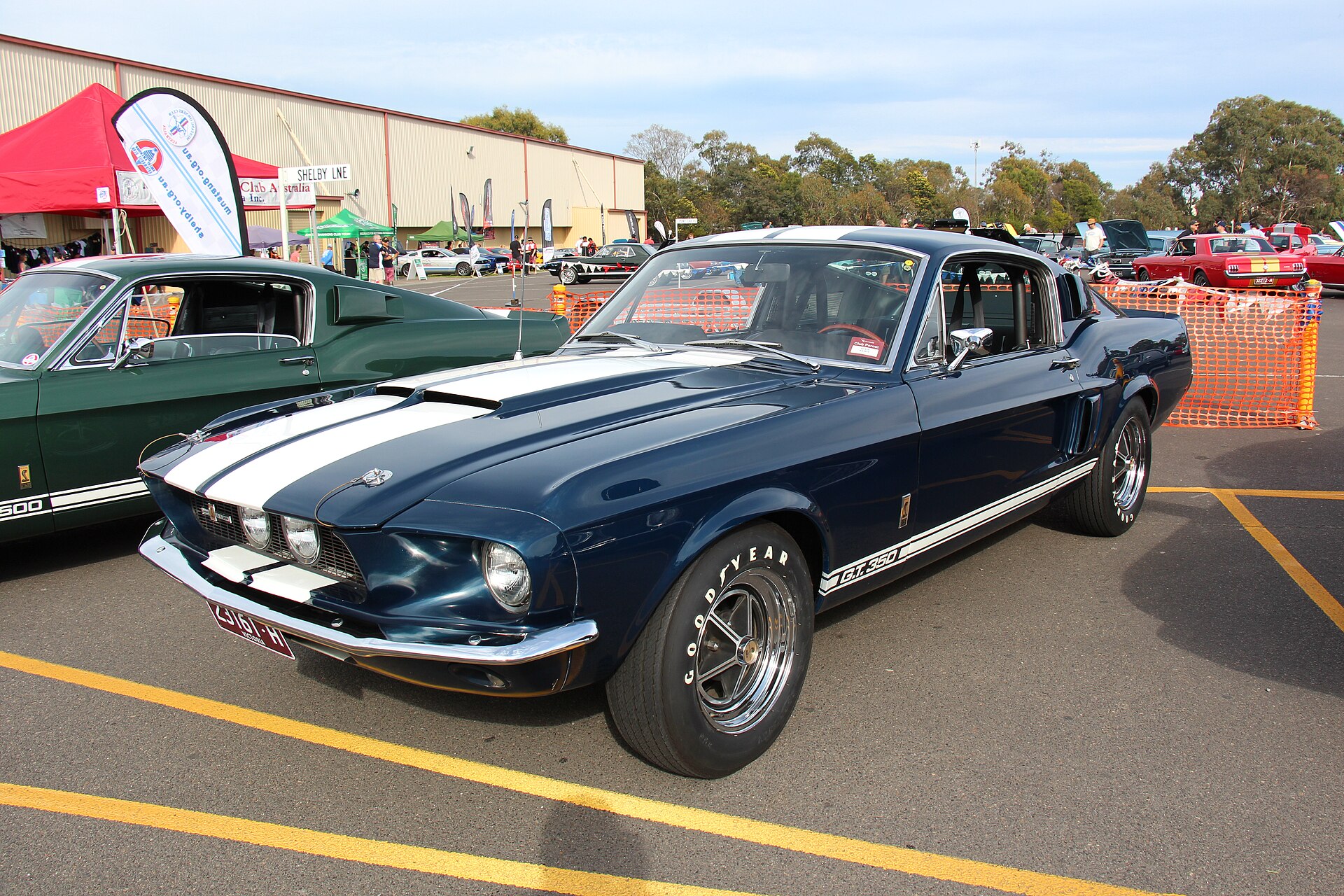Shelby Mustang GT350 fastback with racing stripes