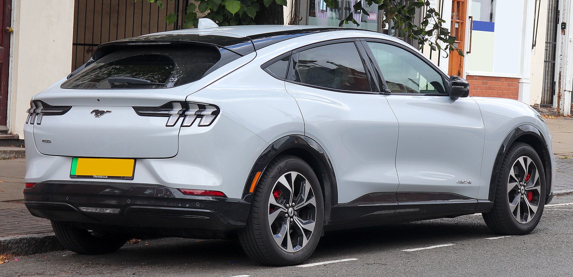 Ford Mustang Mach-E, rear three-quarter view