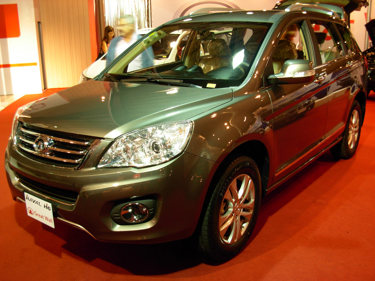 First-generation Great Wall Haval H6 SUV on a motor show stand