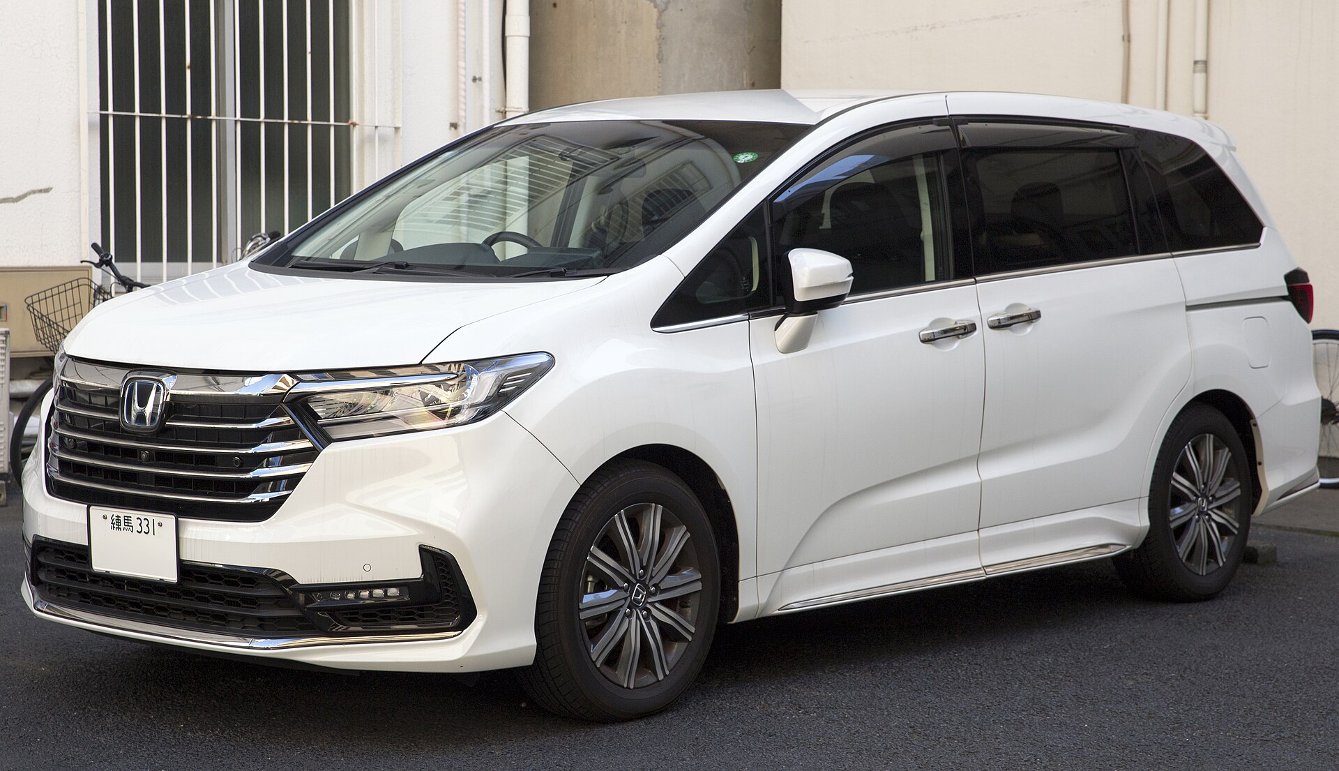 Japanese Honda Odyssey hybrid, front left view