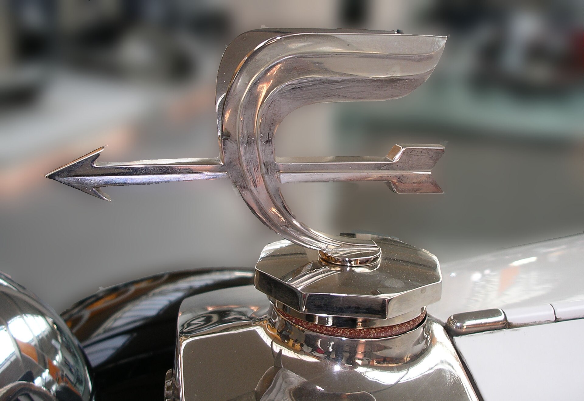 Close-up of a Horch radiator mascot