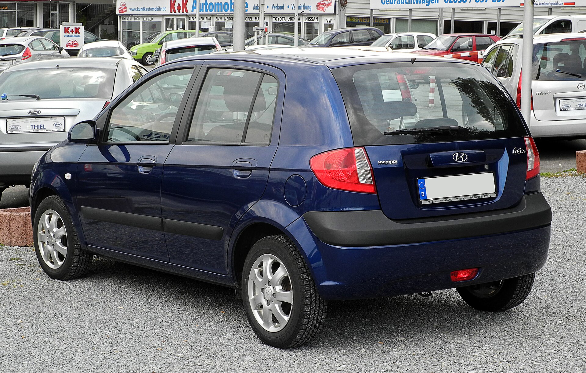 Rear view of a facelifted Hyundai Getz