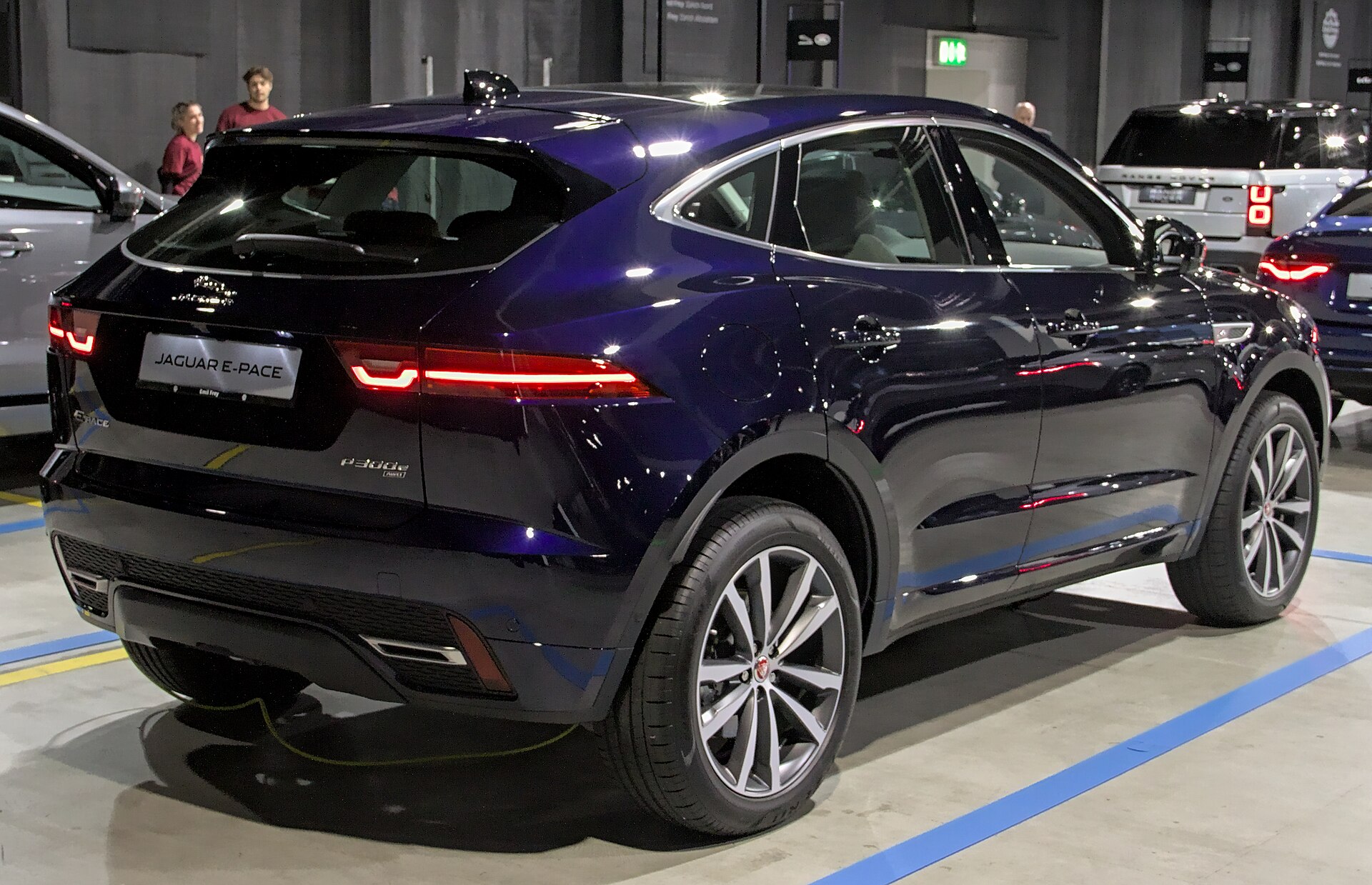 Facelifted Jaguar E-Pace at a motor show