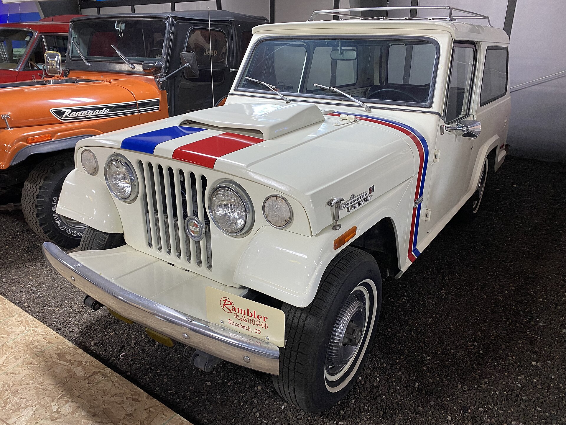 Hurst Jeepster wagon in white with stripes