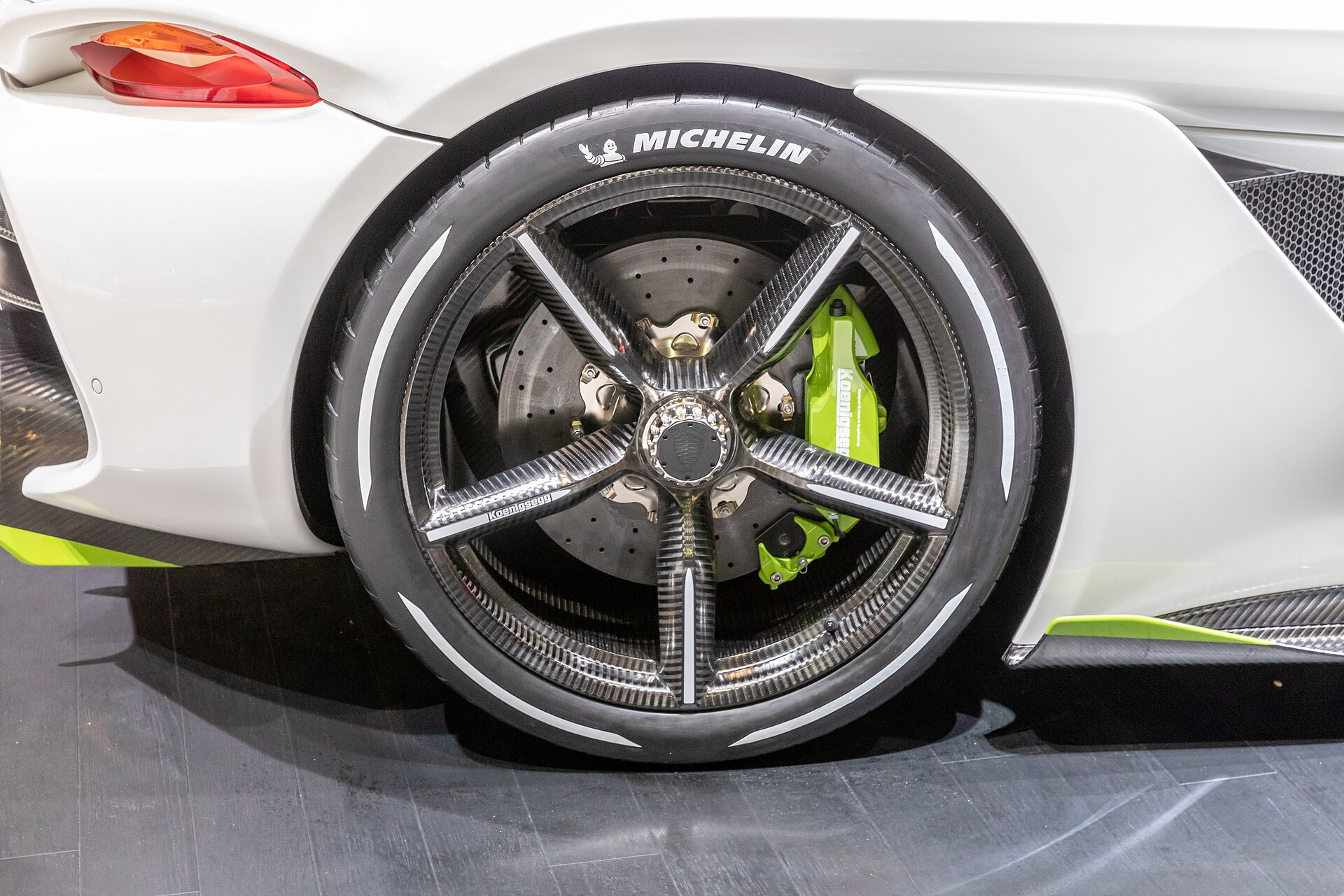 Koenigsegg Jesko with large rear wing at Geneva