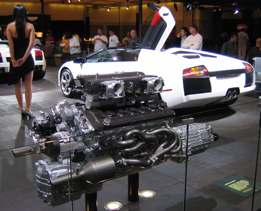 Lamborghini Murciélago with open engine cover