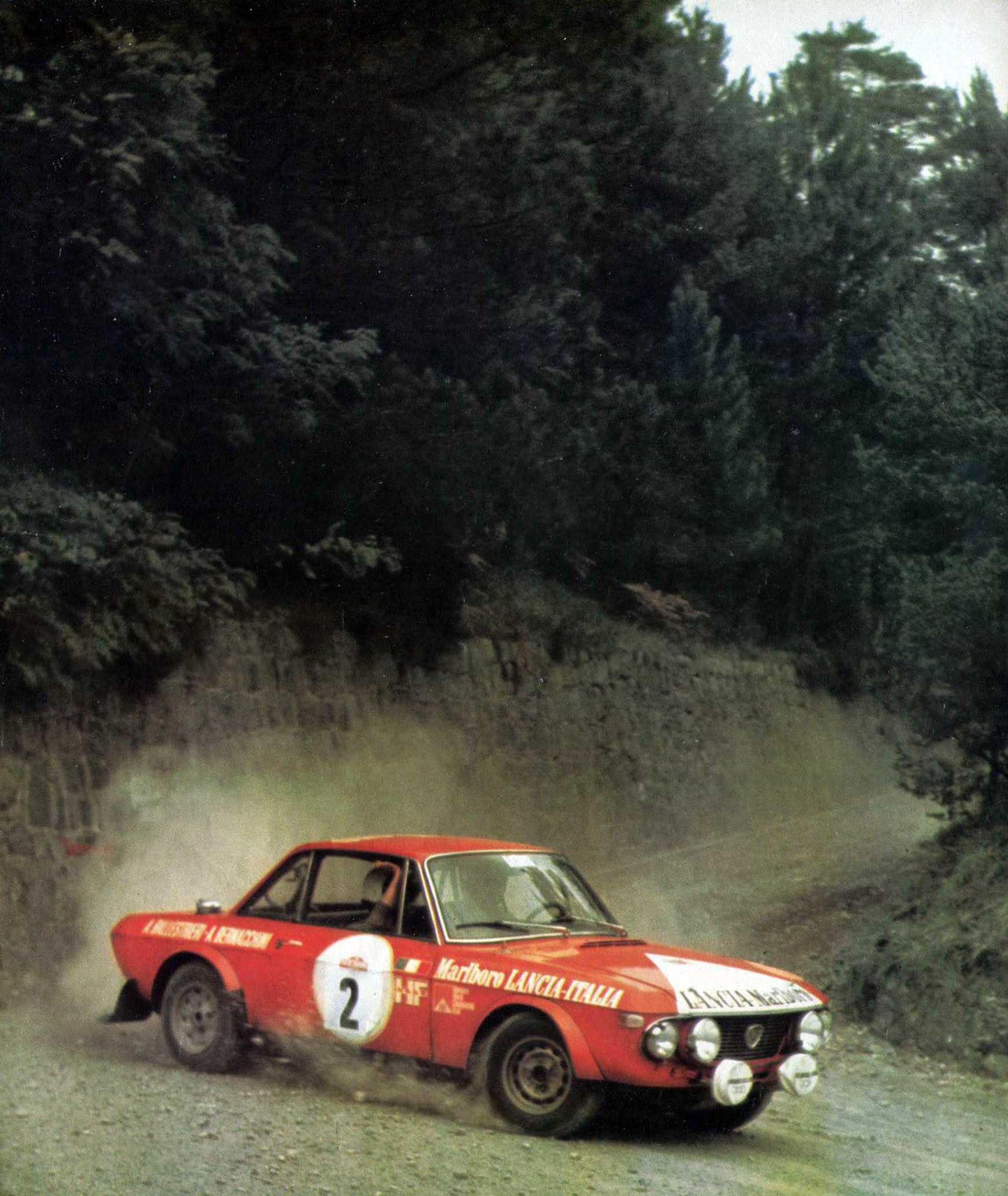 Lancia Fulvia Coupé HF rally car at the 1972 Sanremo rally