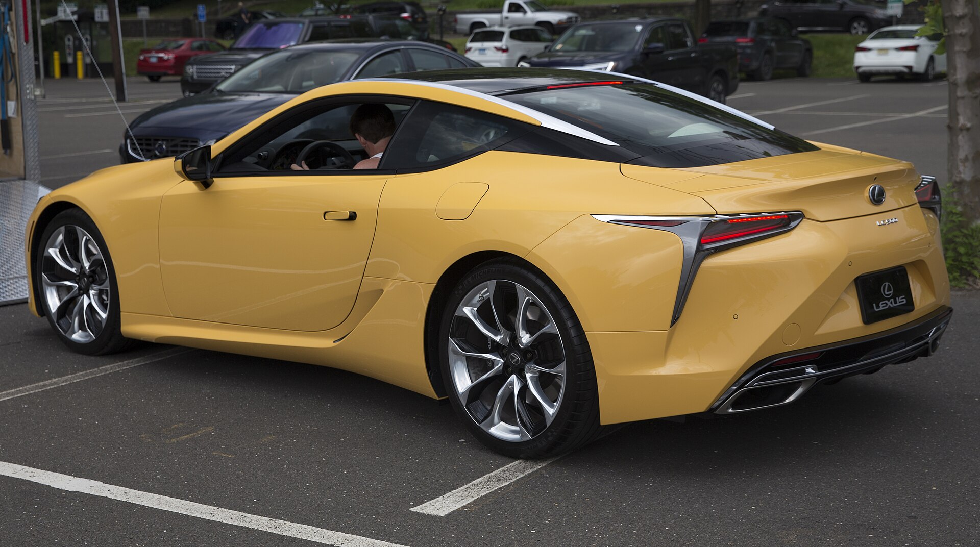 Lexus LC 500 coupe, rear three-quarter view