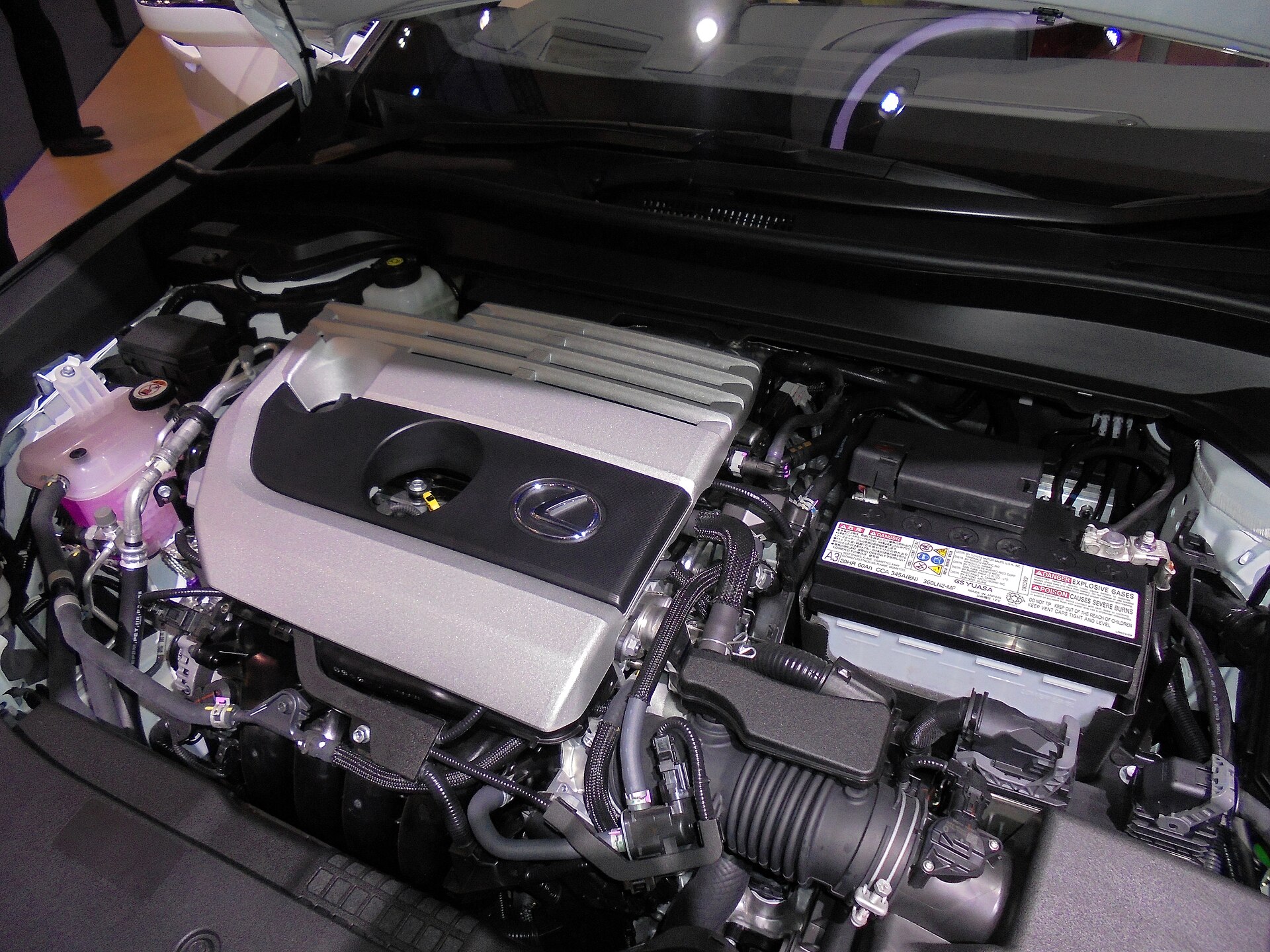 Engine bay of a 2019 Lexus UX 200 with the 2.0 M20A petrol engine
